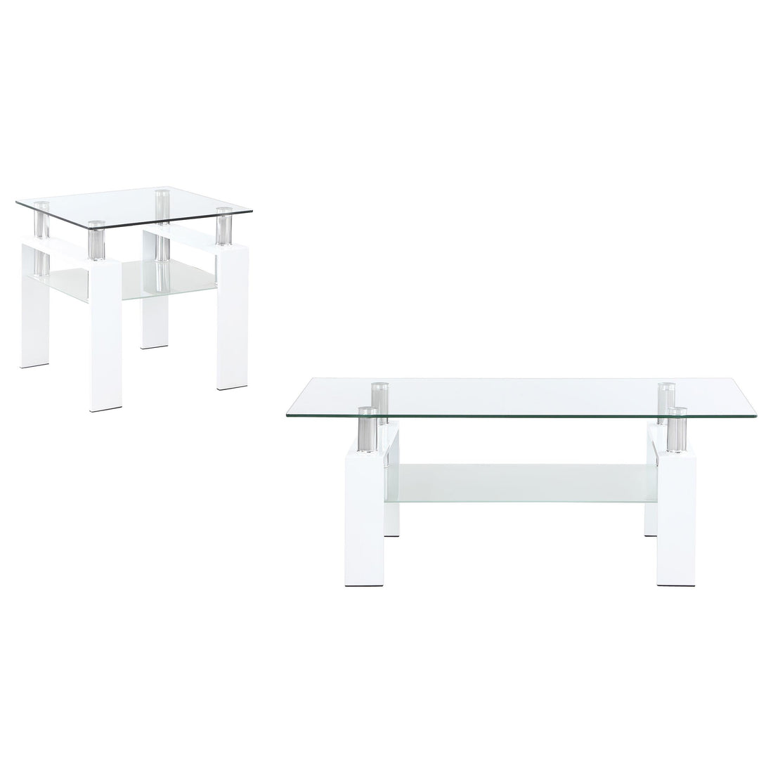 Dyer 2-piece Rectangular Coffee and End Table Set White - 703438-S2