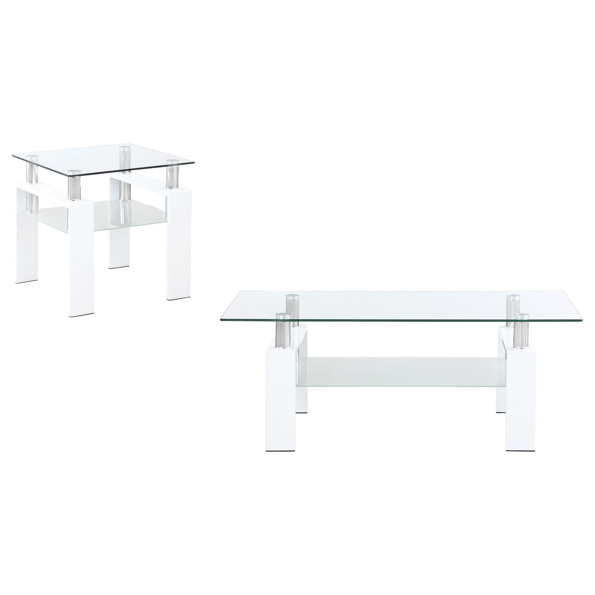 Dyer 2-piece Rectangular Coffee and End Table Set White - 703438-S2