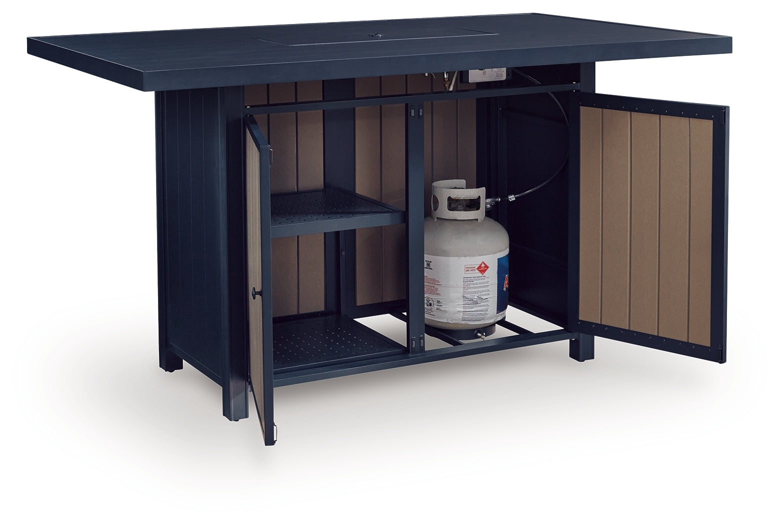 East Beach Blue Outdoor Bar Table with Fire Pit - PCP587-665