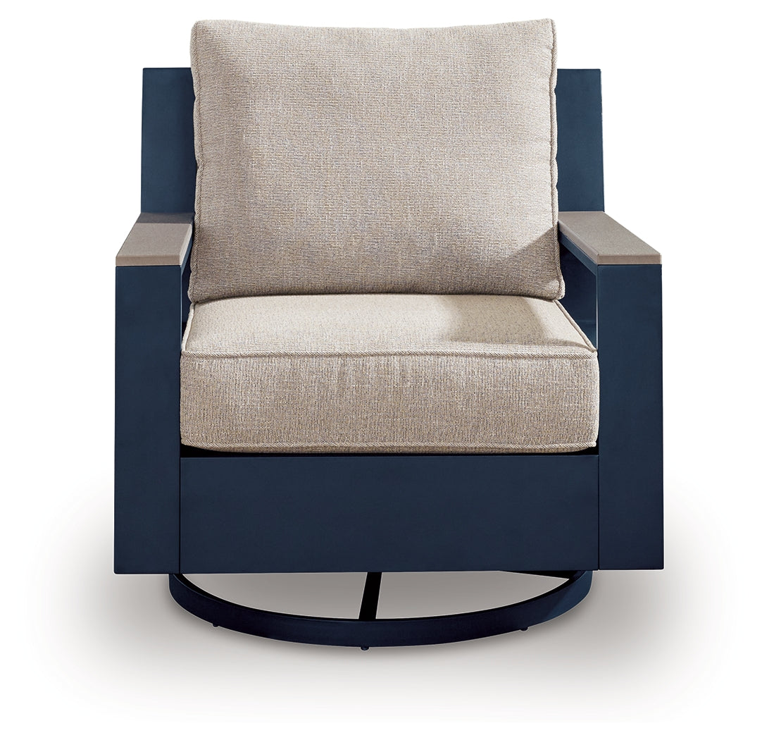 East Beach Blue Outdoor Swivel Glider Chair with Cushion - PCP587-821