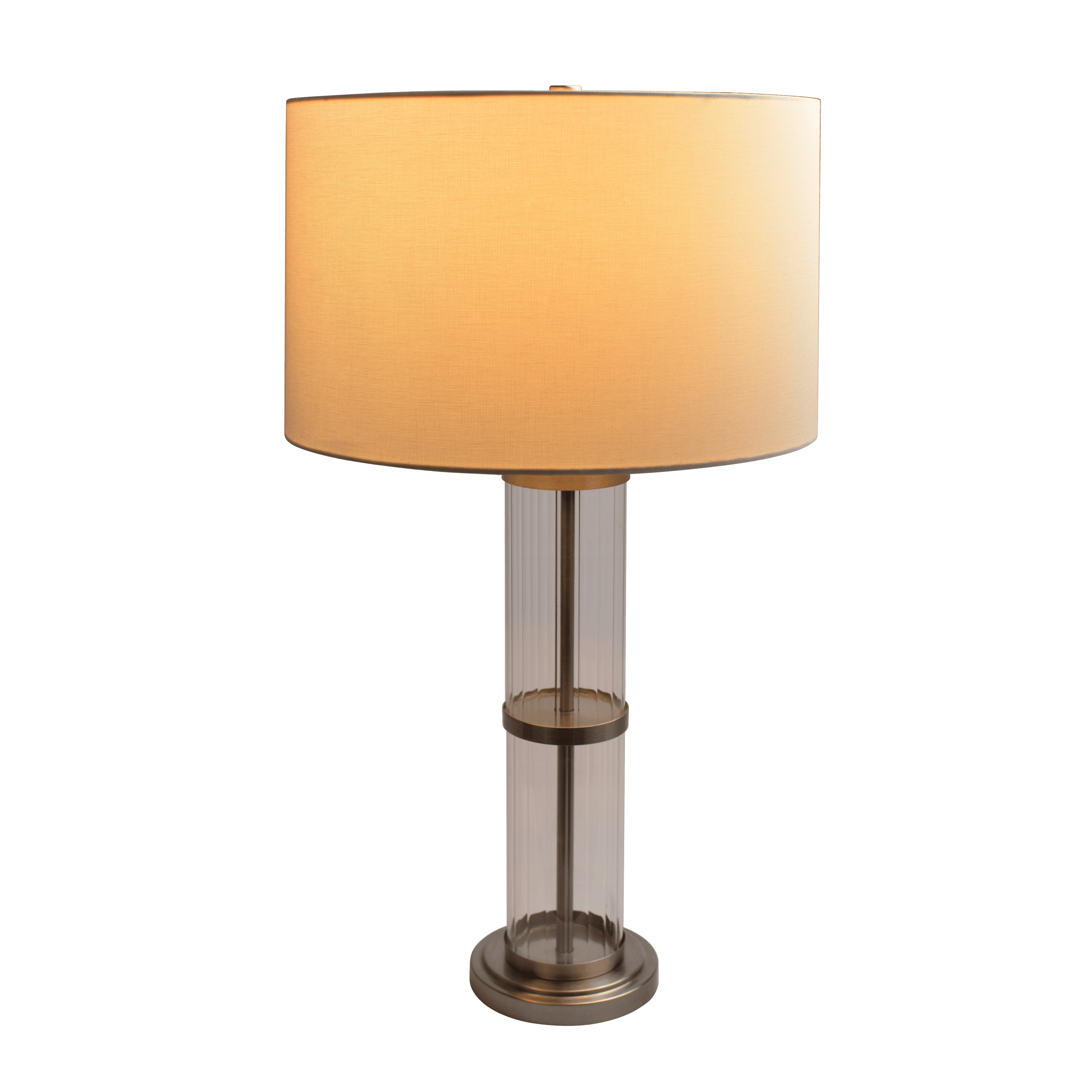 Echo Brushed Nickel Table Lamp with On/Off Switch Clear Glass Body Metal Base - TBL03700301