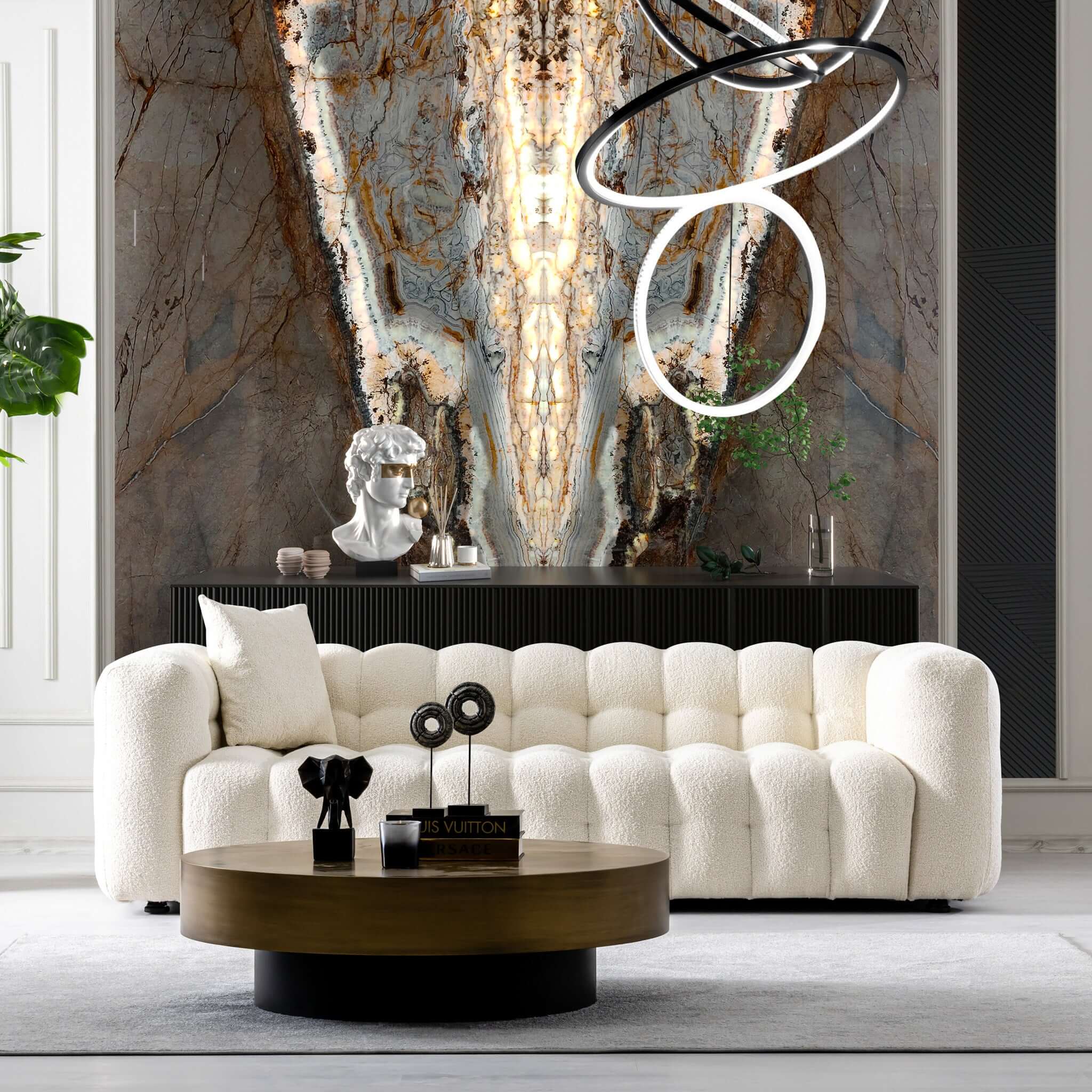 Eden Modern Tufted Chesterfield Boucle Fabric Sofa - SOF02402902