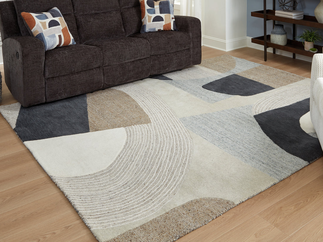 Edrickhill Grayish Teal/Taupe/Cream Large Rug - R407121