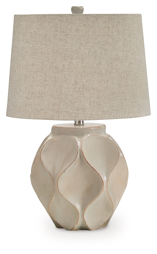 Edselham Distressed Cream Table Lamp - L235974