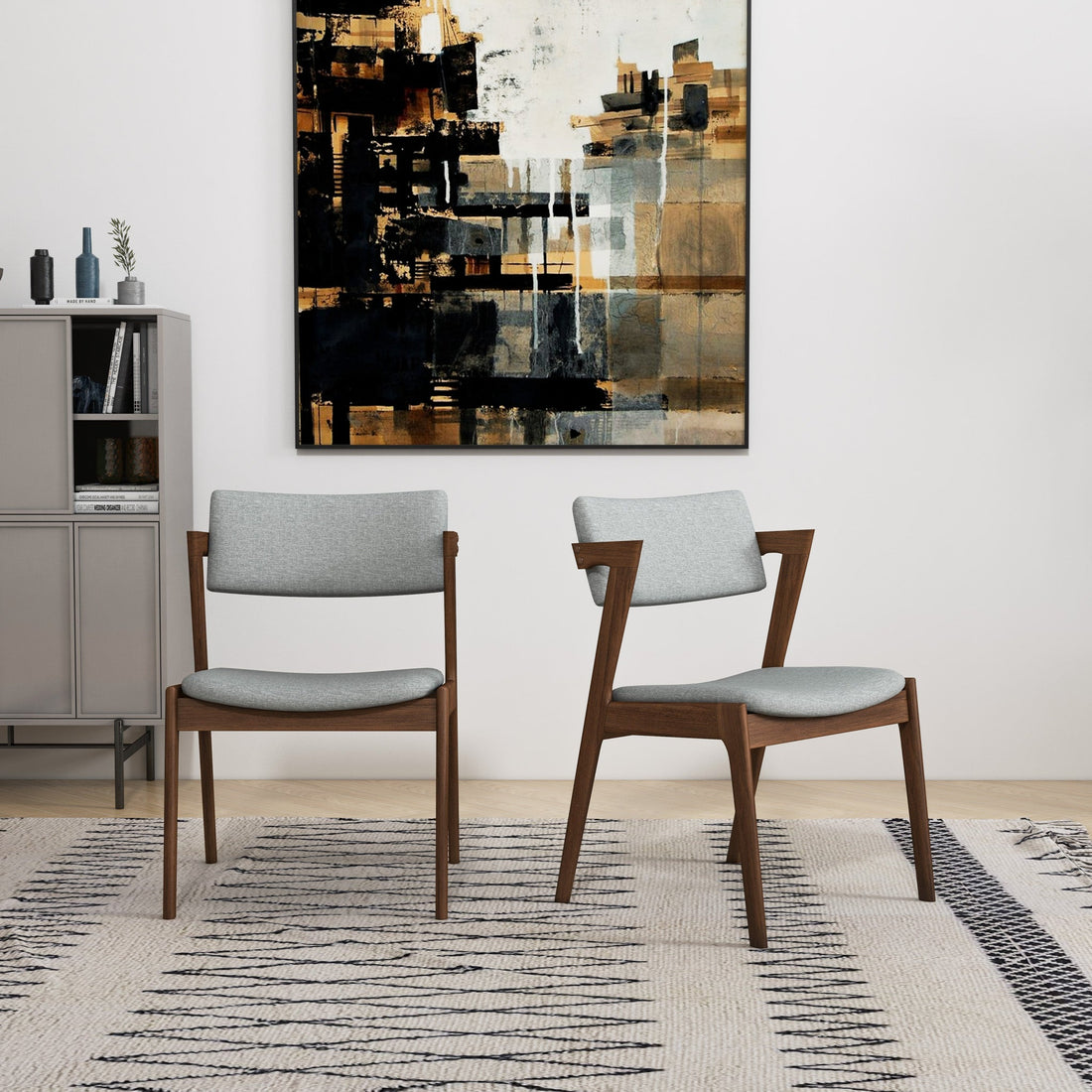 Edwin Light Gray Fabric Dining Chair (Set Of 2) - DCH00602003