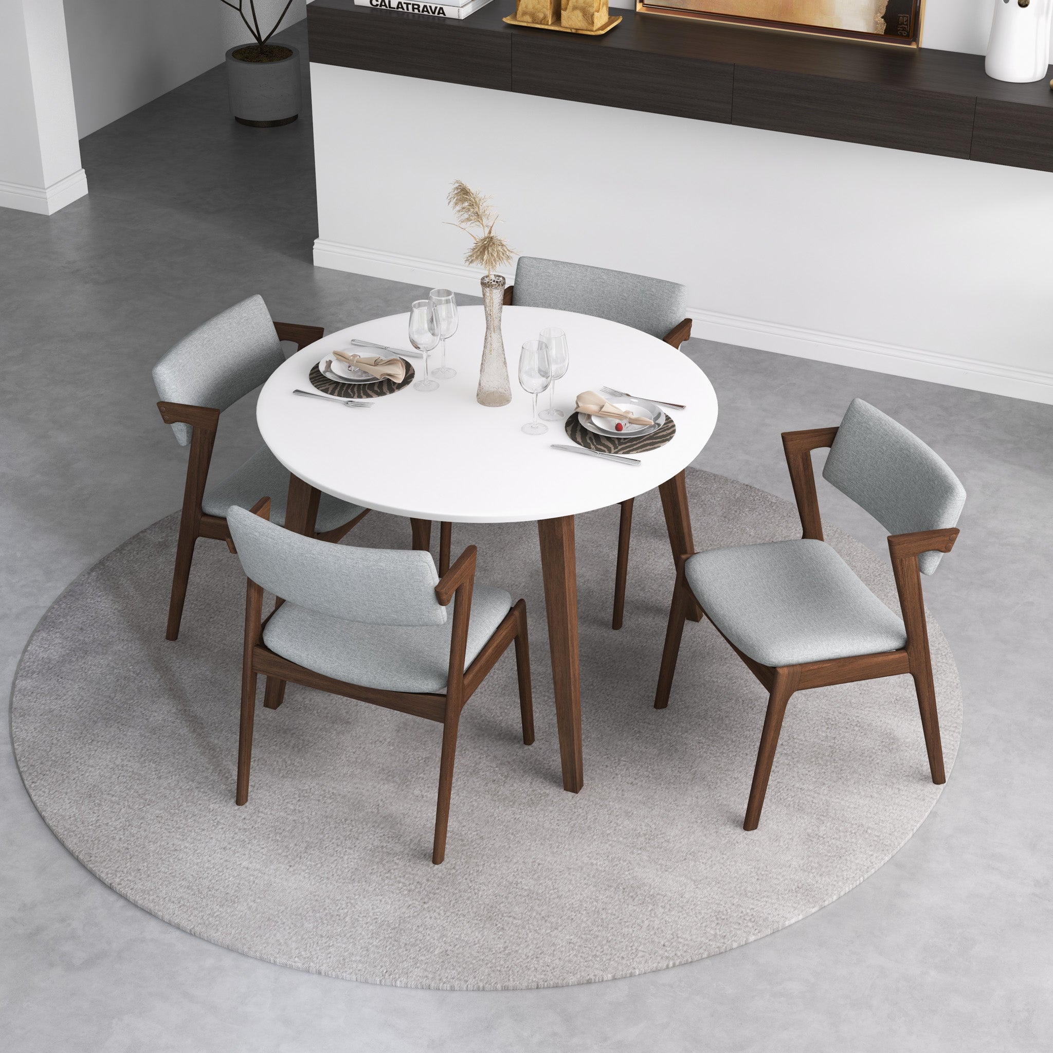 Edwin Light Gray Fabric Dining Chair (Set Of 2) - DCH00602003