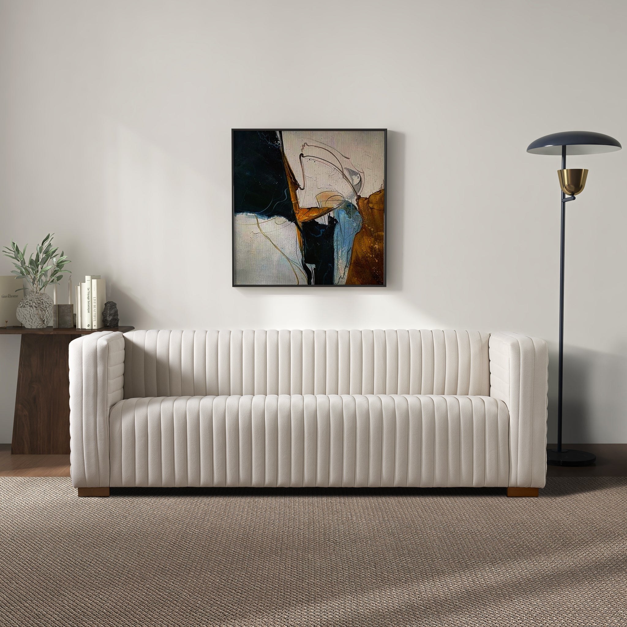 Elara Sofa - Cream Velvet - SOF02107201