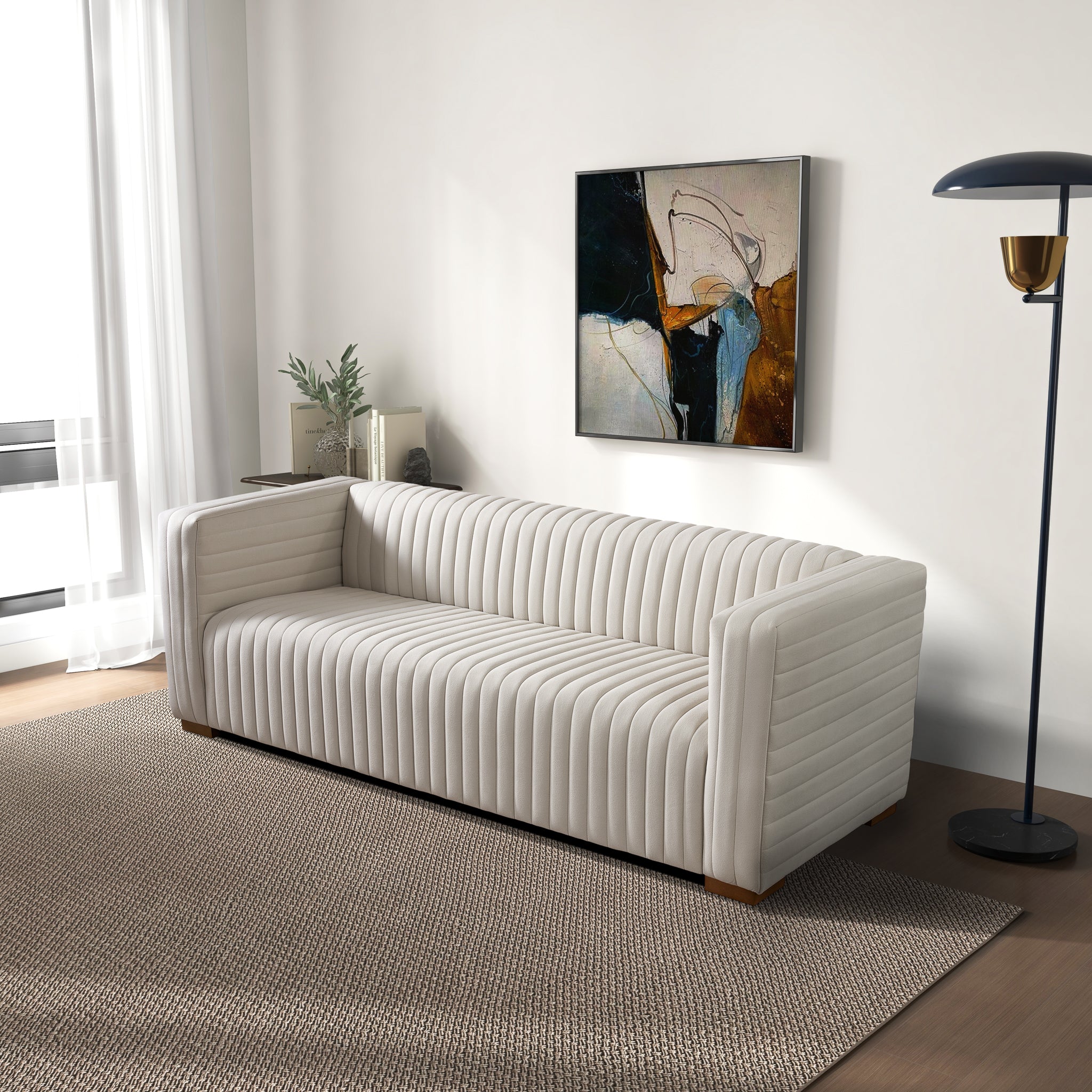 Elara Sofa - Cream Velvet - SOF02107201