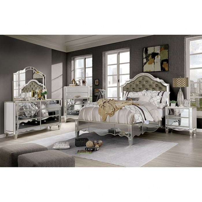 Eliora Silver 4 Pc Queen Bedroom Set