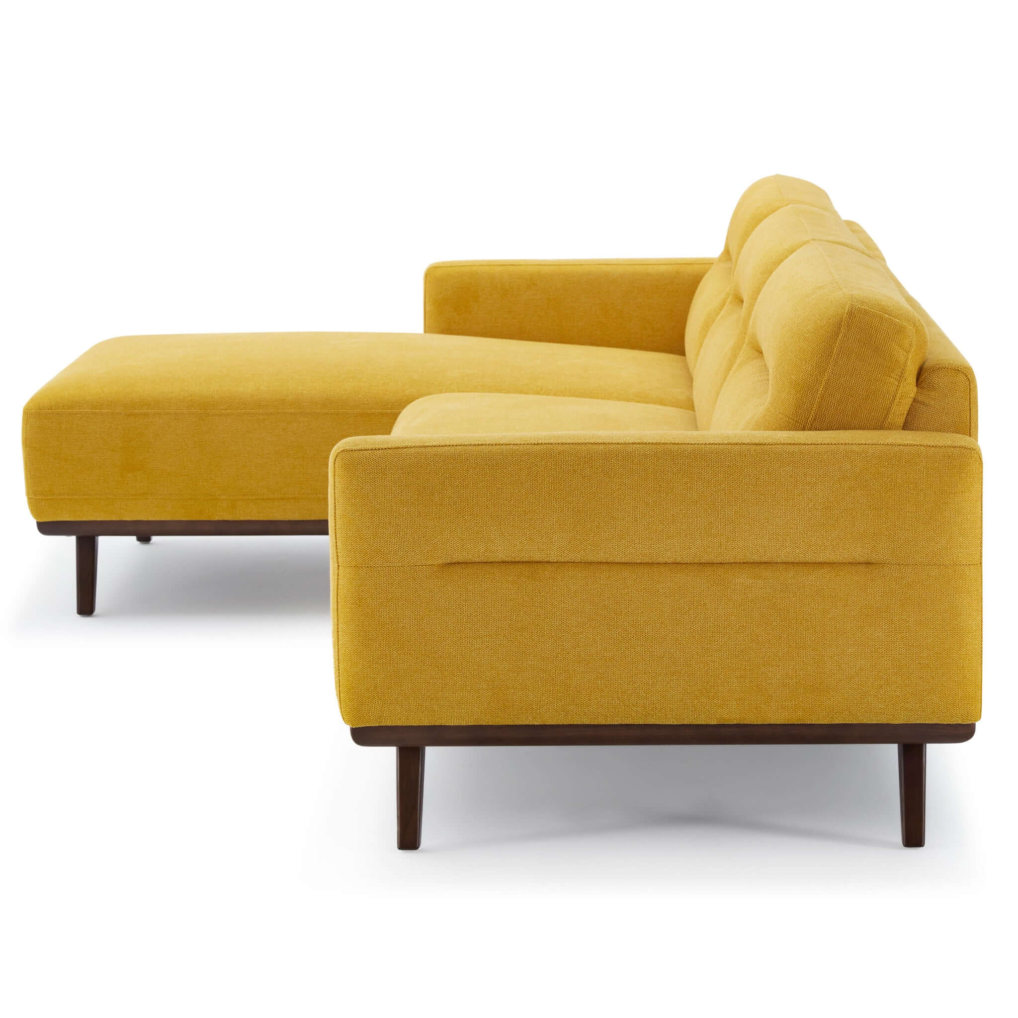 Ella L-Shaped Dark Yellow Linen Left Sectional Couch - SEC03100201