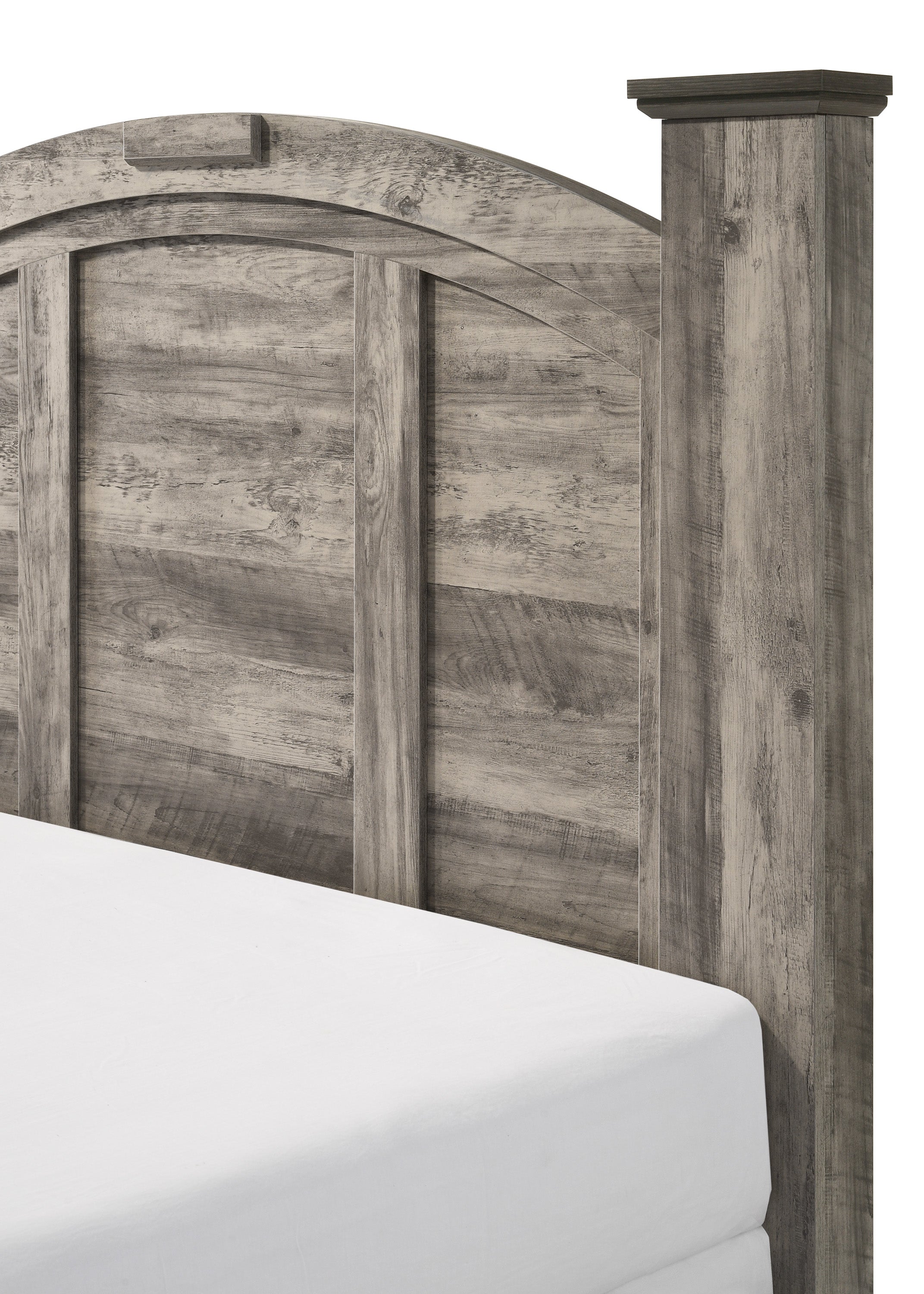 Ella-Mae Rustic Brown Queen Poster Bed - SET | B6840-Q-HBFB | B6840-Q-RAIL | B6840-KQ-POST - Bien Home Furniture & Electronics