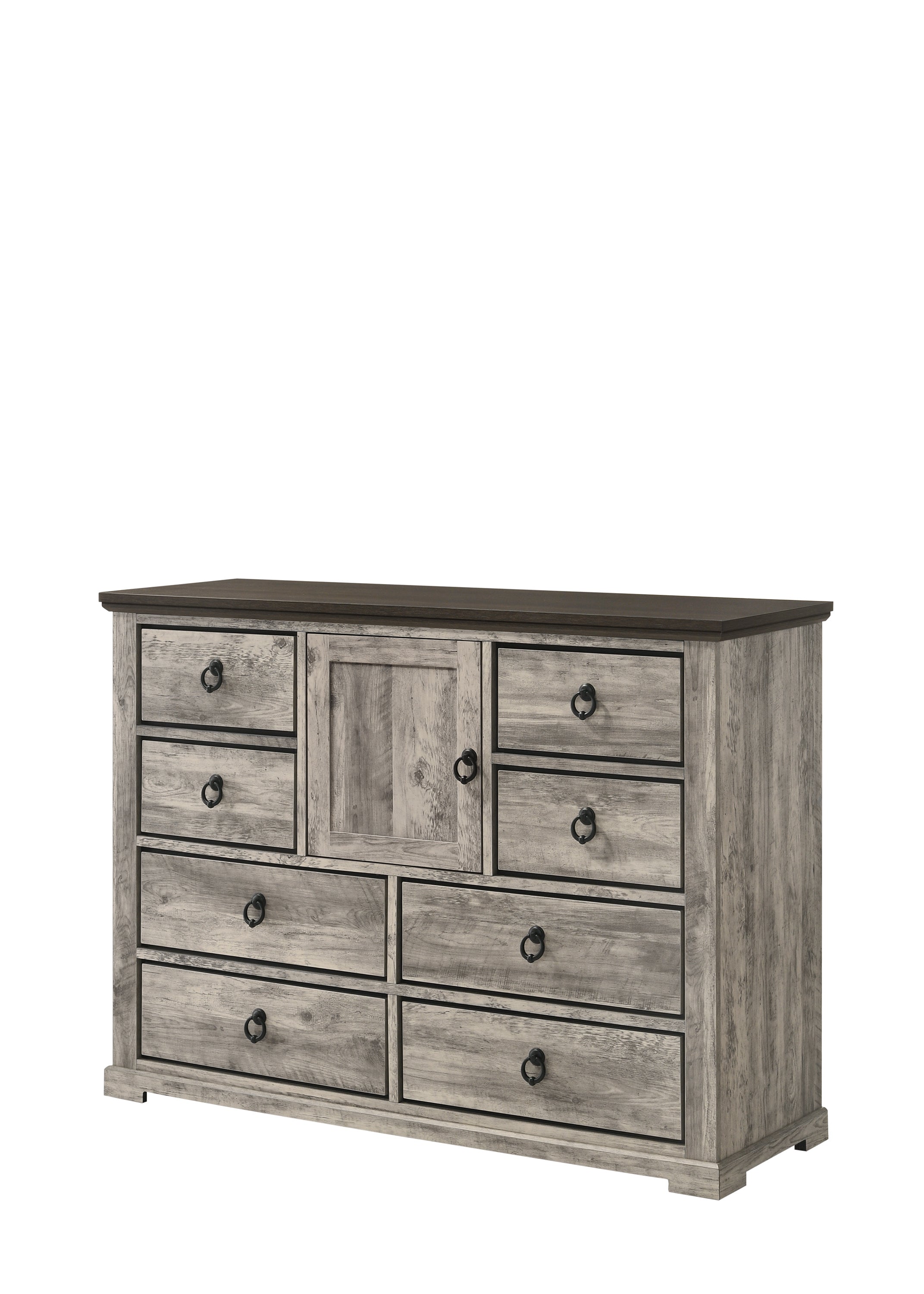 Ella-Mae Rustic Brown Queen Poster Bed - SET | B6840-Q-HBFB | B6840-Q-RAIL | B6840-KQ-POST - Bien Home Furniture & Electronics