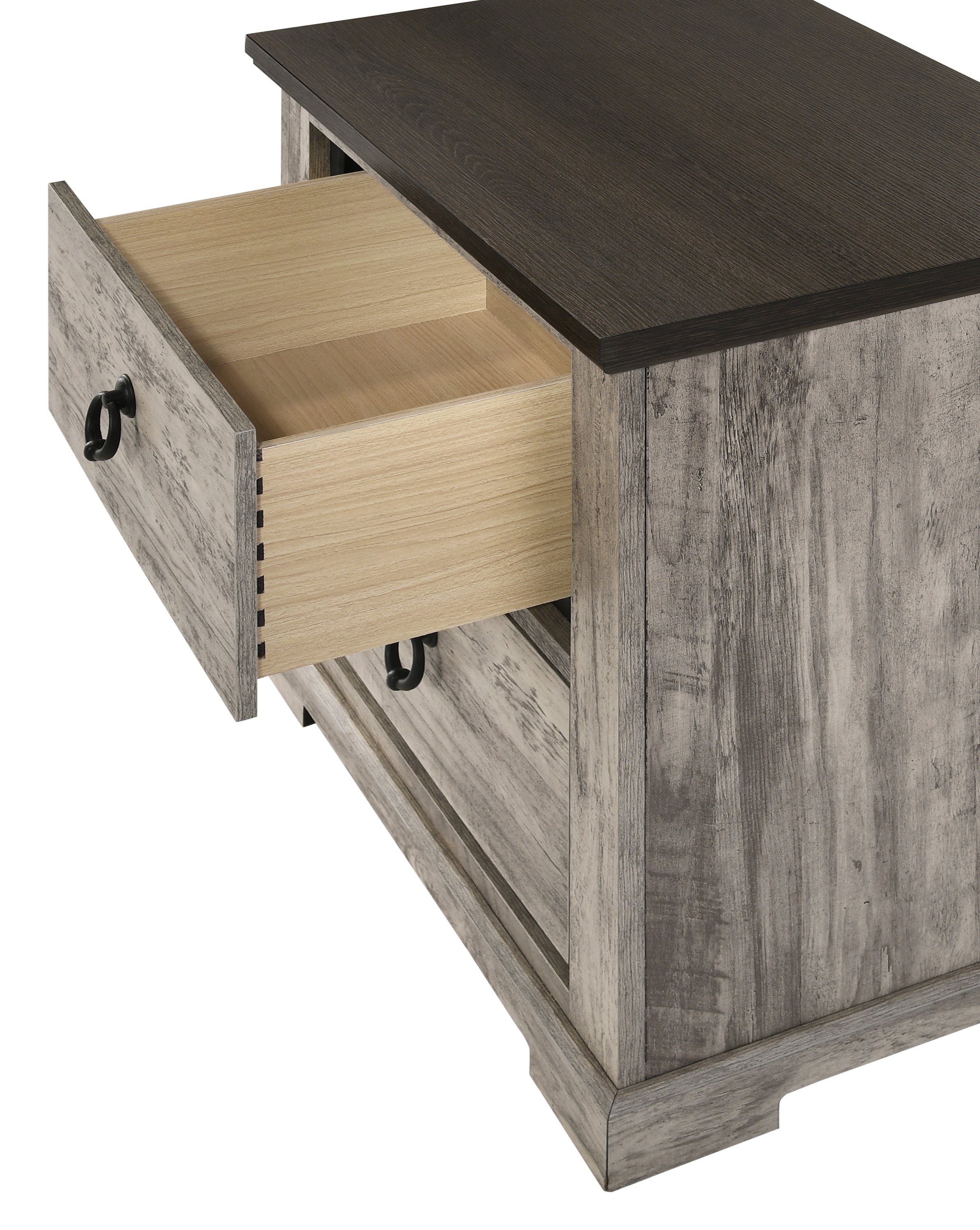 Ella-Mae Rustic Brown Queen Poster Bed - SET | B6840-Q-HBFB | B6840-Q-RAIL | B6840-KQ-POST - Bien Home Furniture & Electronics