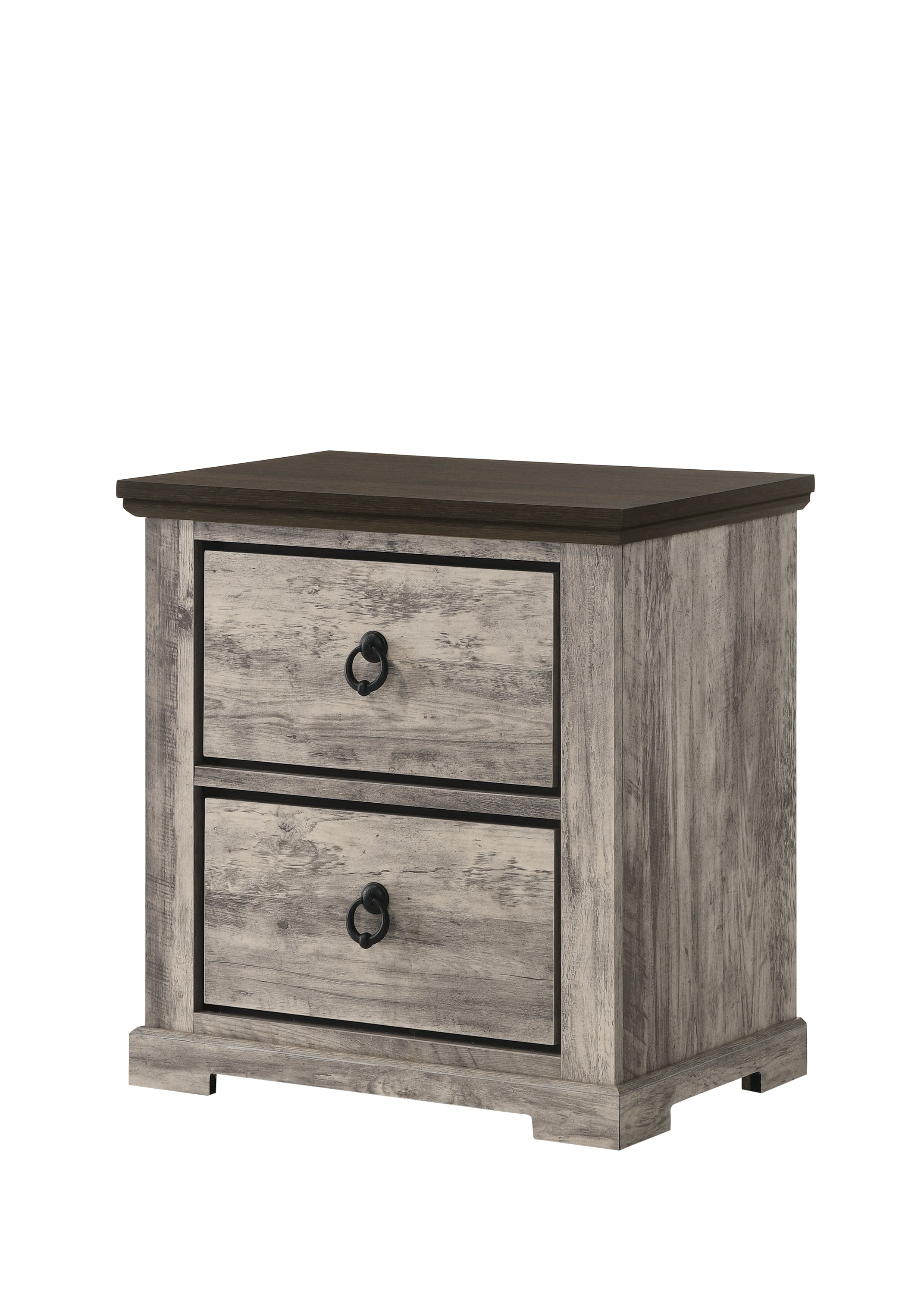 Ella-Mae Rustic Brown Queen Poster Bed - SET | B6840-Q-HBFB | B6840-Q-RAIL | B6840-KQ-POST - Bien Home Furniture & Electronics