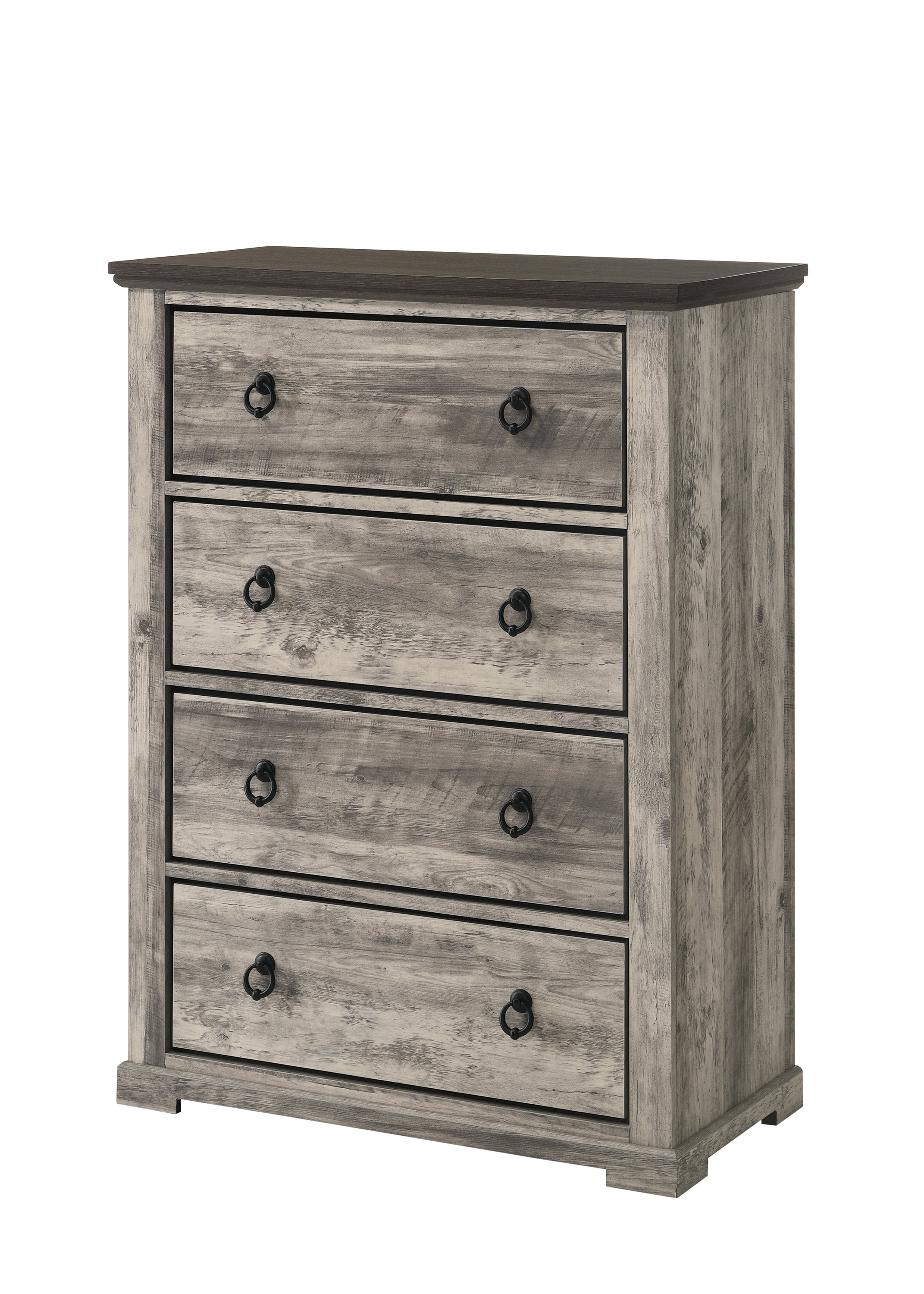 Ella-Mae Rustic Brown Queen Poster Bed - SET | B6840-Q-HBFB | B6840-Q-RAIL | B6840-KQ-POST - Bien Home Furniture & Electronics