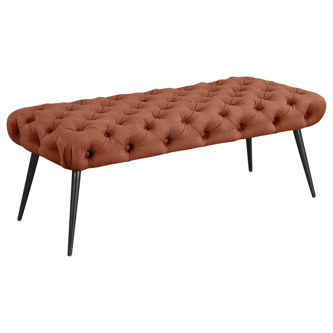 Ella Upholstered Tufted Bench Stainless Steel Legs Rust - 910335