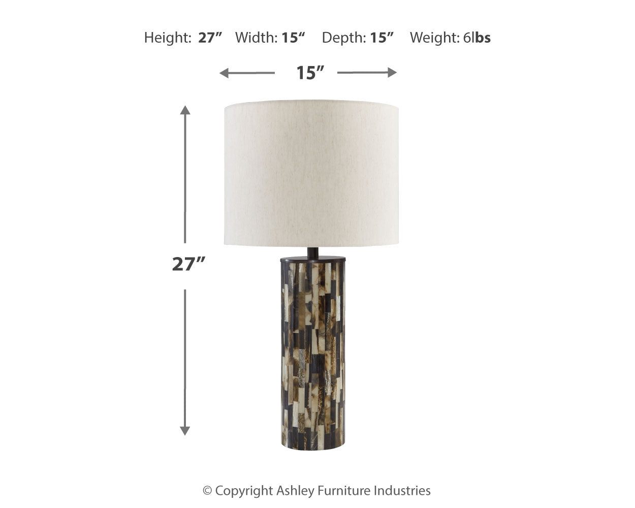 Ellford 2-Piece Table Lamp Set in Black/Brown/Cream - PKG015580