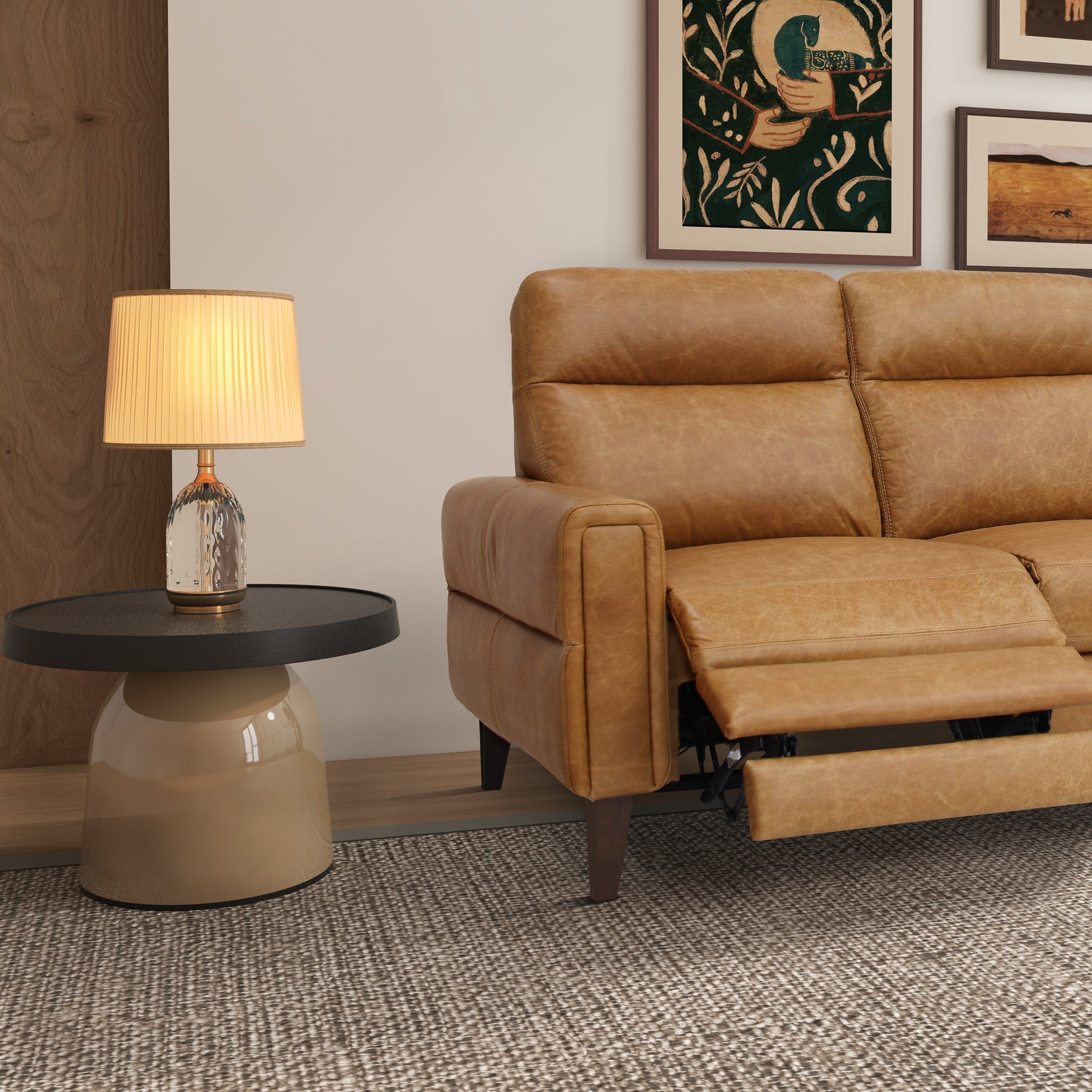 Elliot Incliner Sofa Left - Waxy Tan Leather - RSF00100402