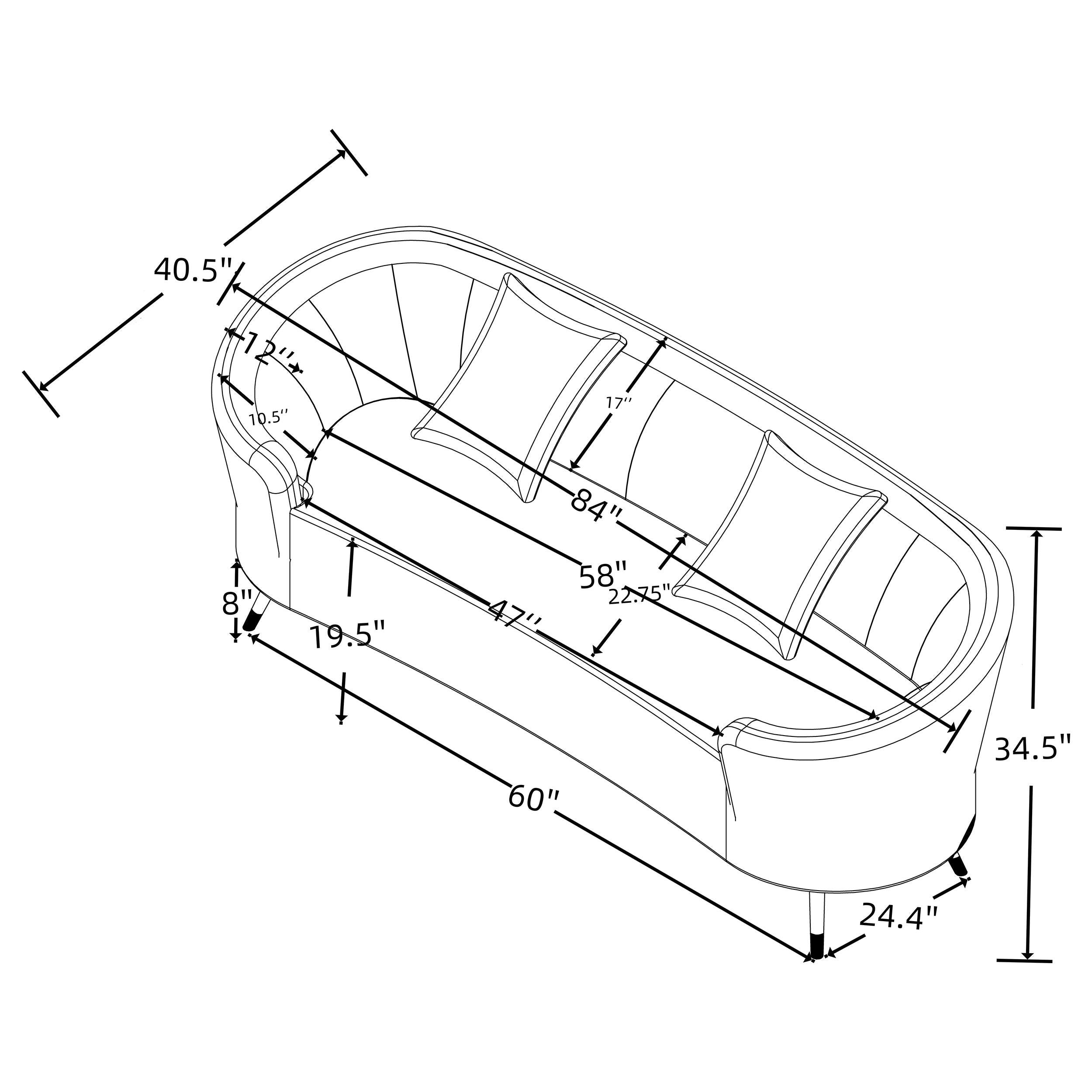 Ellorie Upholstered Channel Back Curved Loveseat Beige - 504838