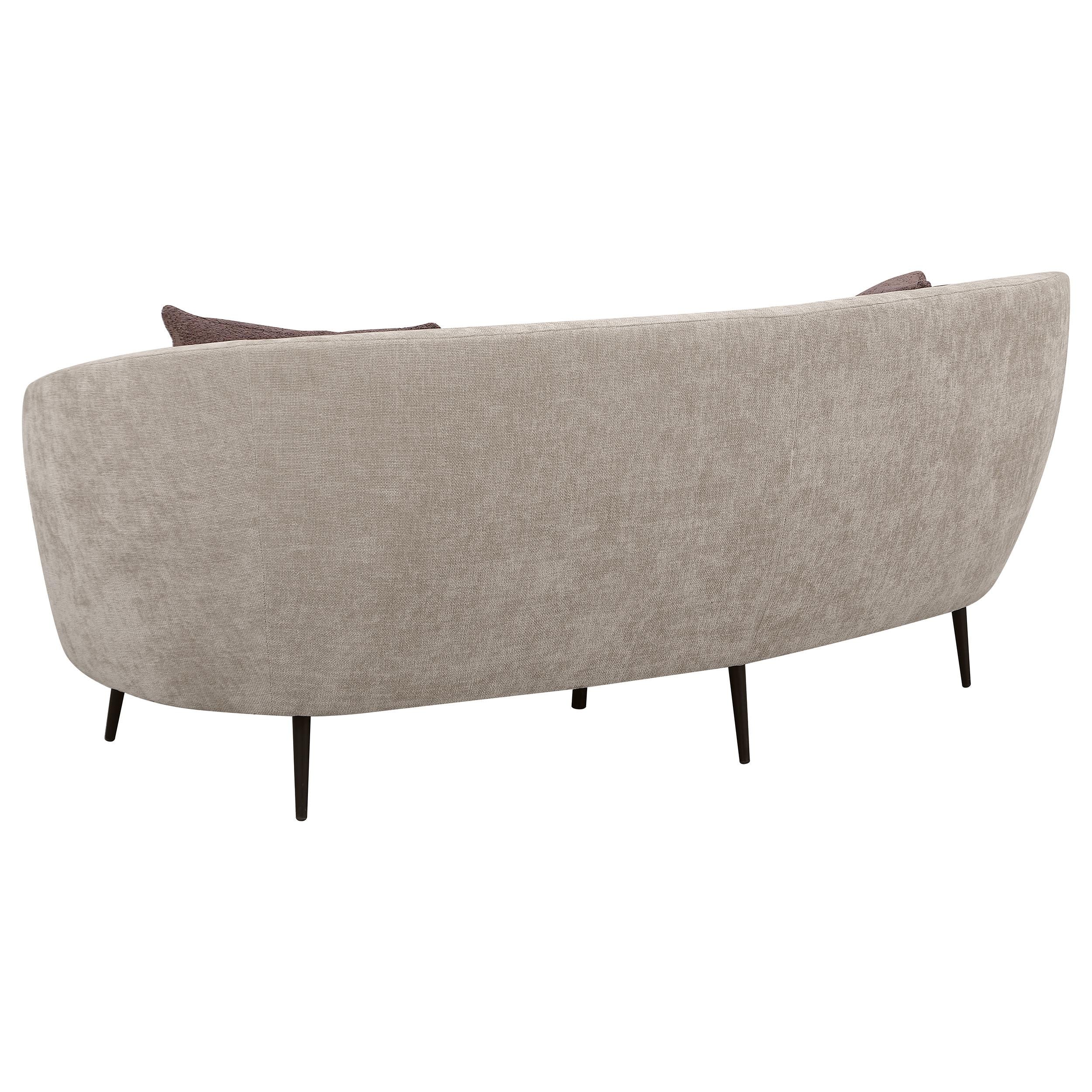 Ellorie Upholstered Channel Back Curved Sofa Beige - 504837