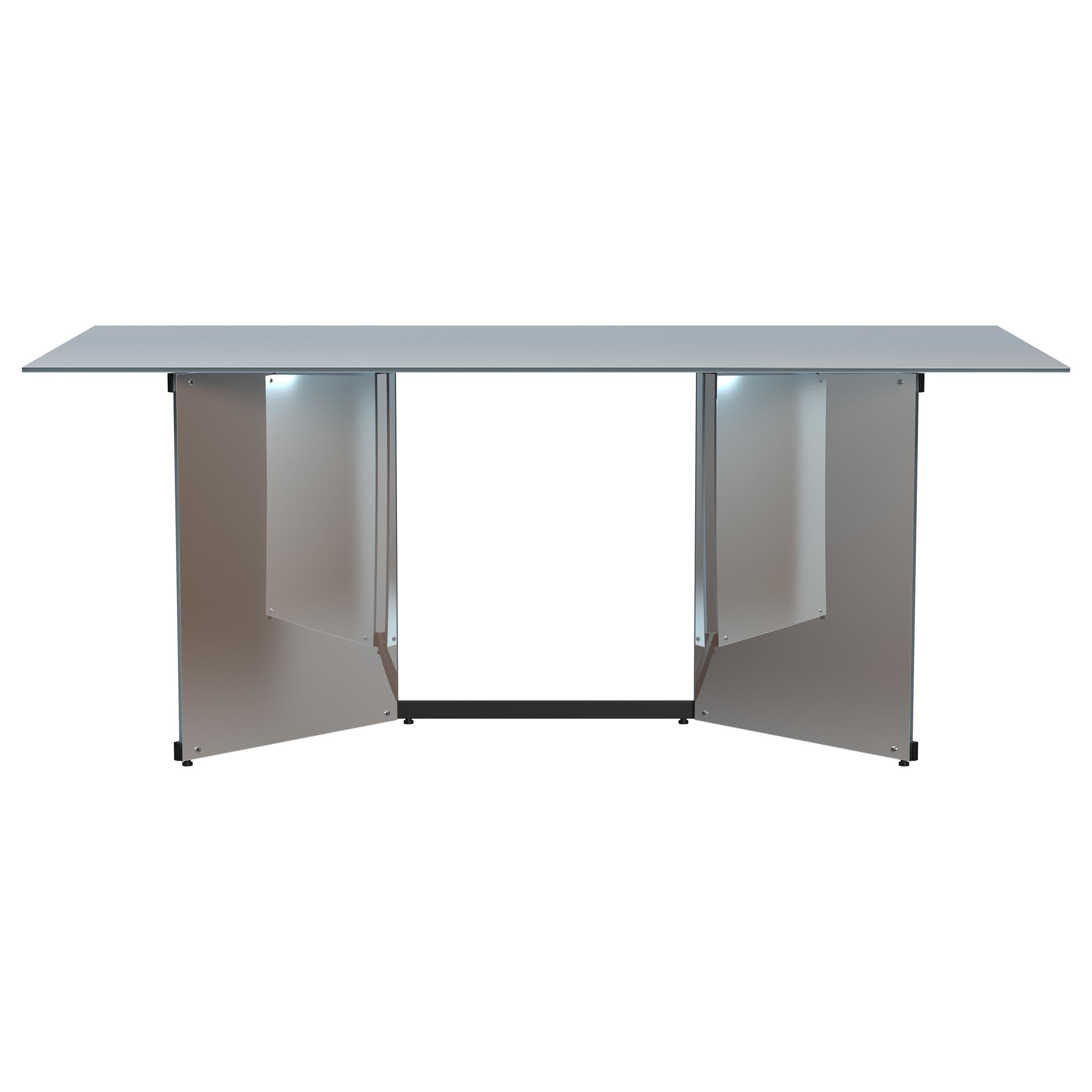 Emery 76-inch Rectangular Mirrored Dining Table Silver - 108091