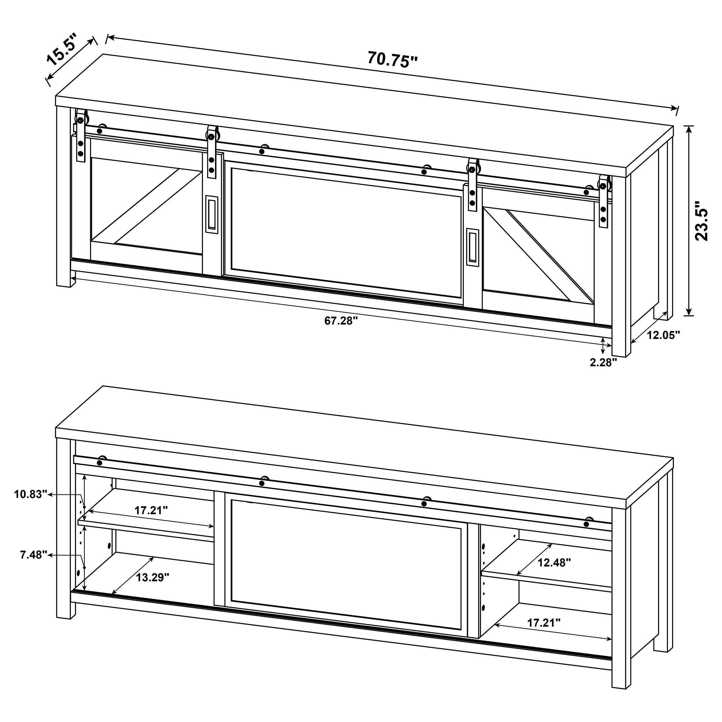 Enfield 71-inch TV Stand Fireplace Media Console Dark Pine - 722863