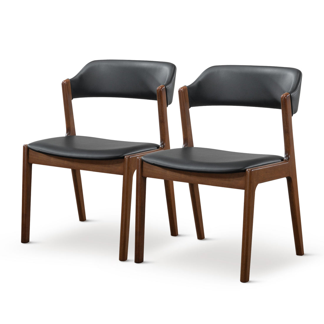 Enzo Black Leather Dining Chair (Set Of 2) - DCH00800901