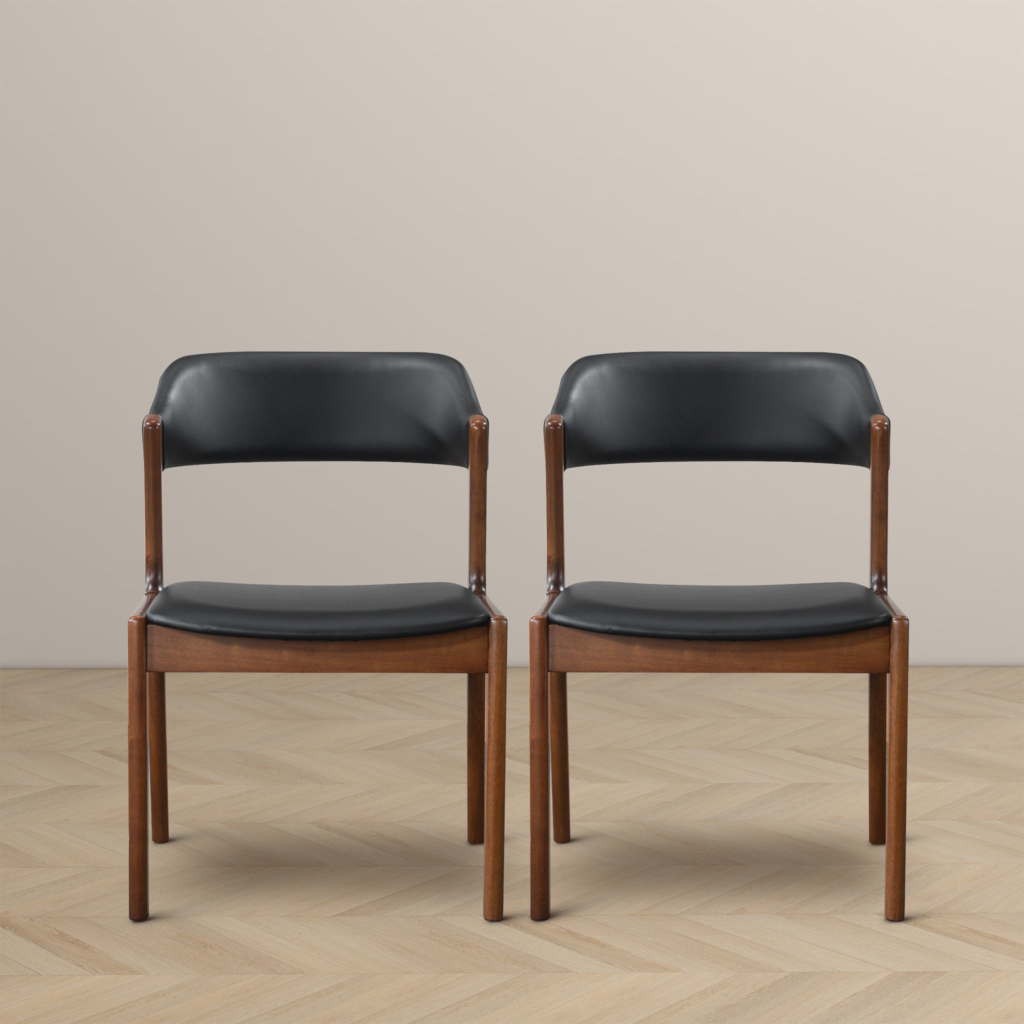 Enzo Black Leather Dining Chair (Set Of 2) - DCH00800901