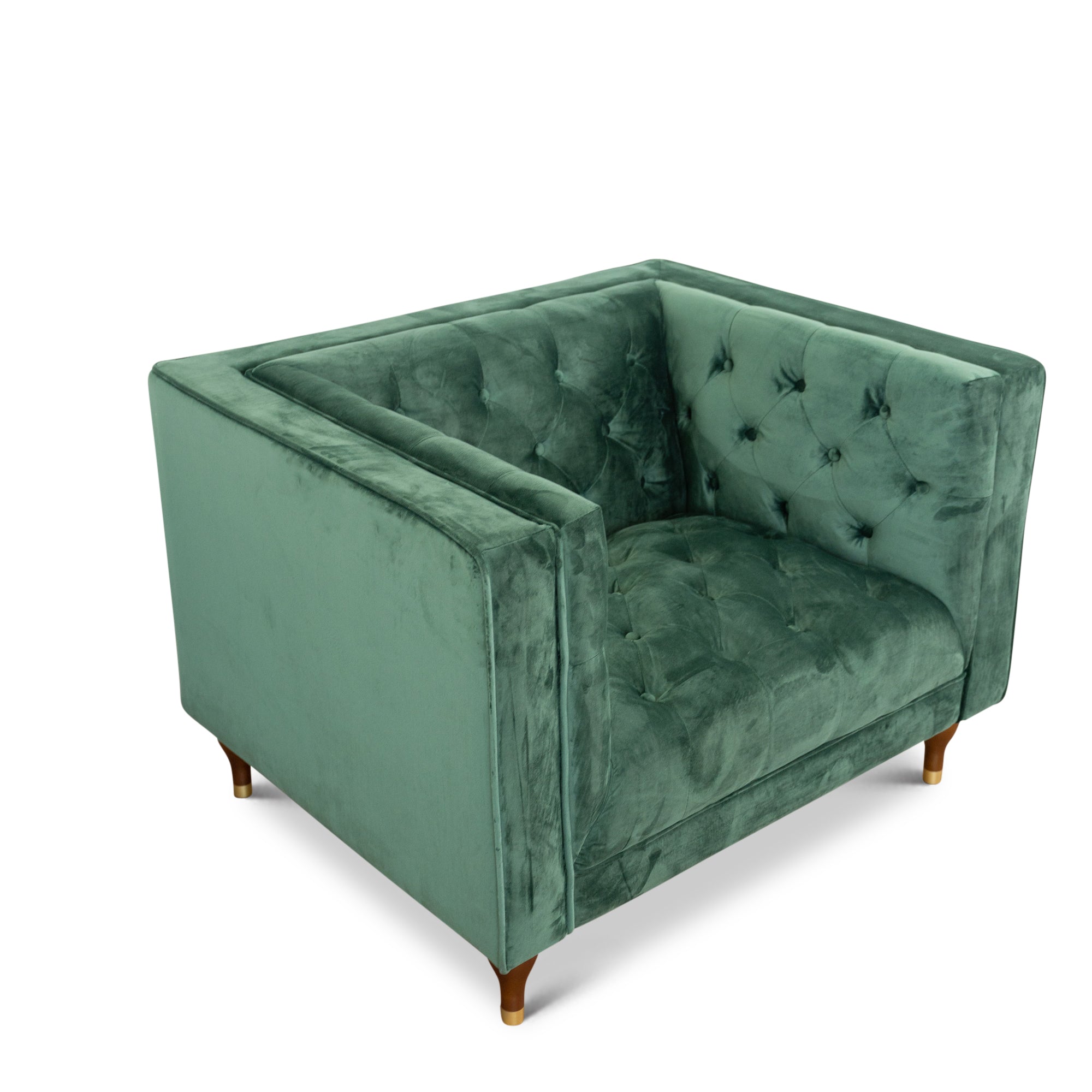 Evelyn Tufted Back Velvet Lounge Chair - LCH00300601