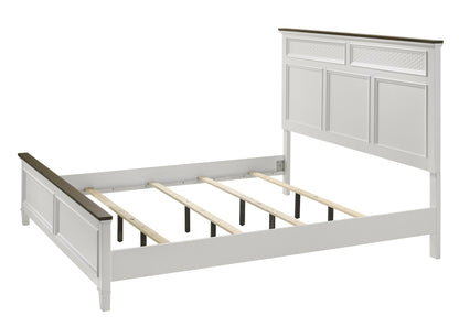 Everdeen White/Brown King Panel Bed - SET | B6512-K-HB | B6512-K-FB | B6512-KQ-RAIL
