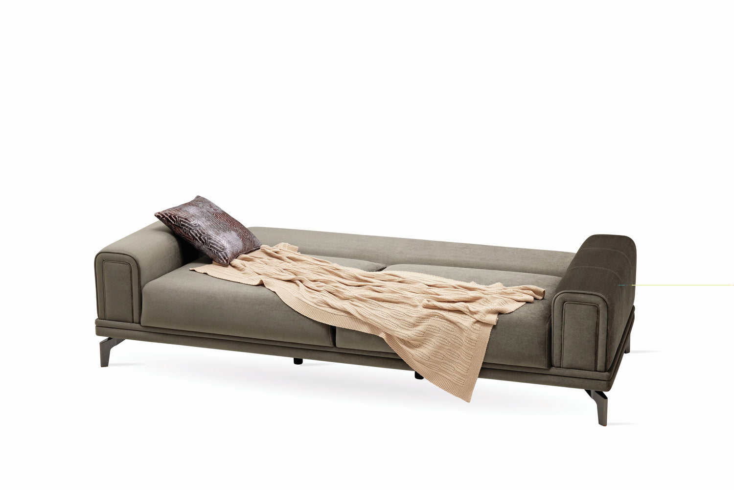 Evora Khaki Green 3-Seater Sofa Bed - EVORA 03.302.0520.0930.0067.0000.21.23