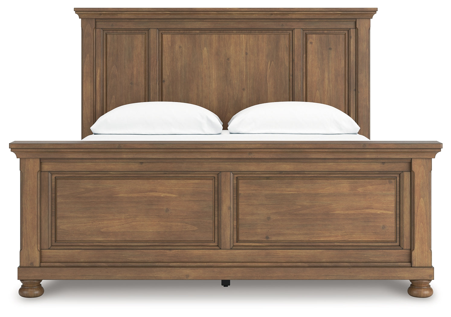 Feddinger California King Panel Bed with Mirrored Dresser and Nightstand in Medium Brown from Ashley - Luna Furniture