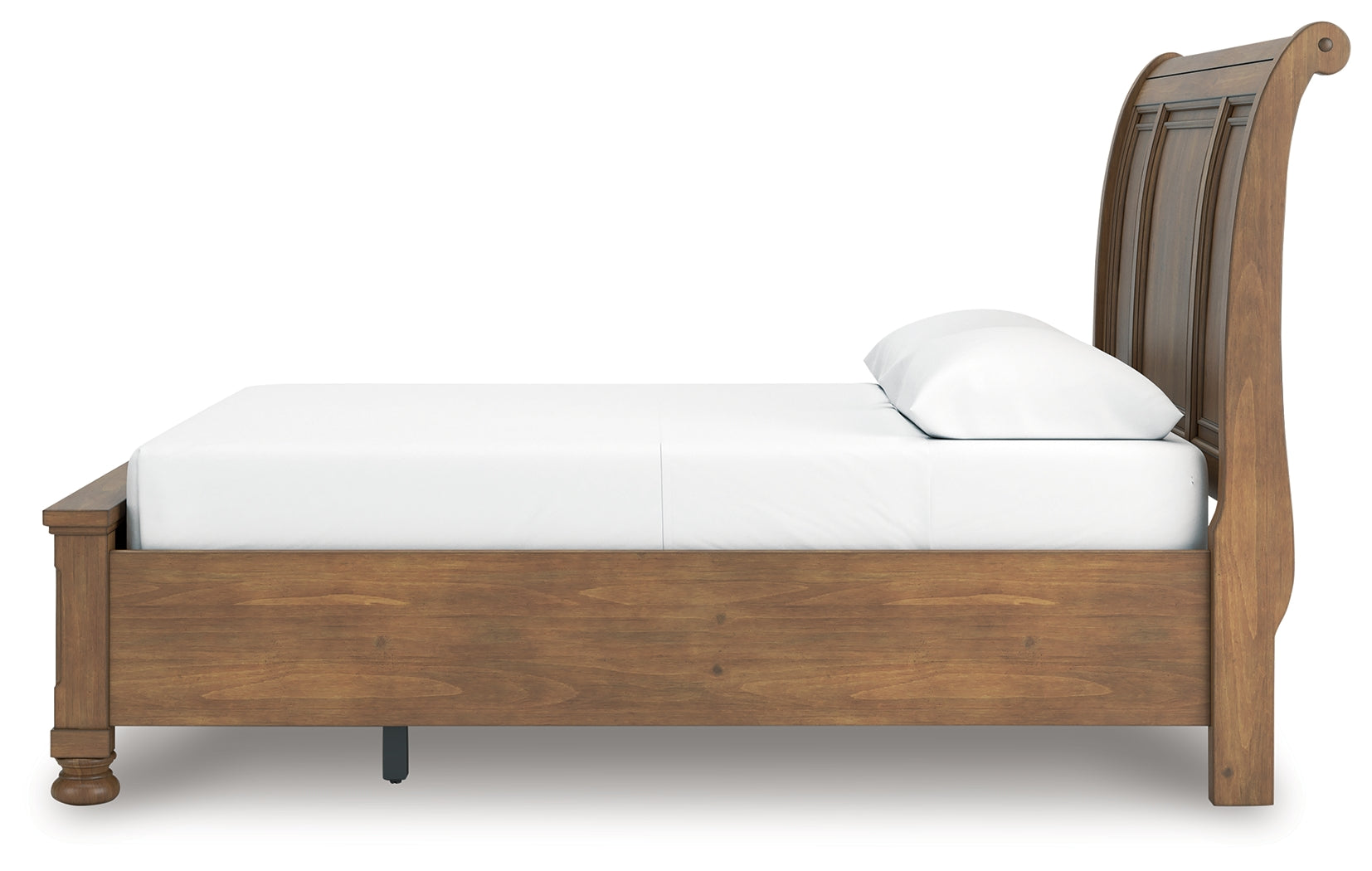 Feddinger Queen Storage Sleigh Bed with Mirrored Dresser, Chest and Nightstand in Medium Brown from Ashley - Luna Furniture