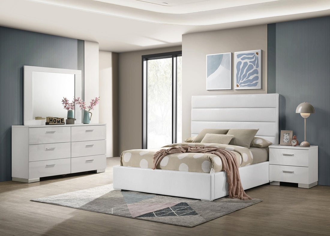 Felicity 4-piece Twin Bedroom Set White High Gloss - 203511T-S4
