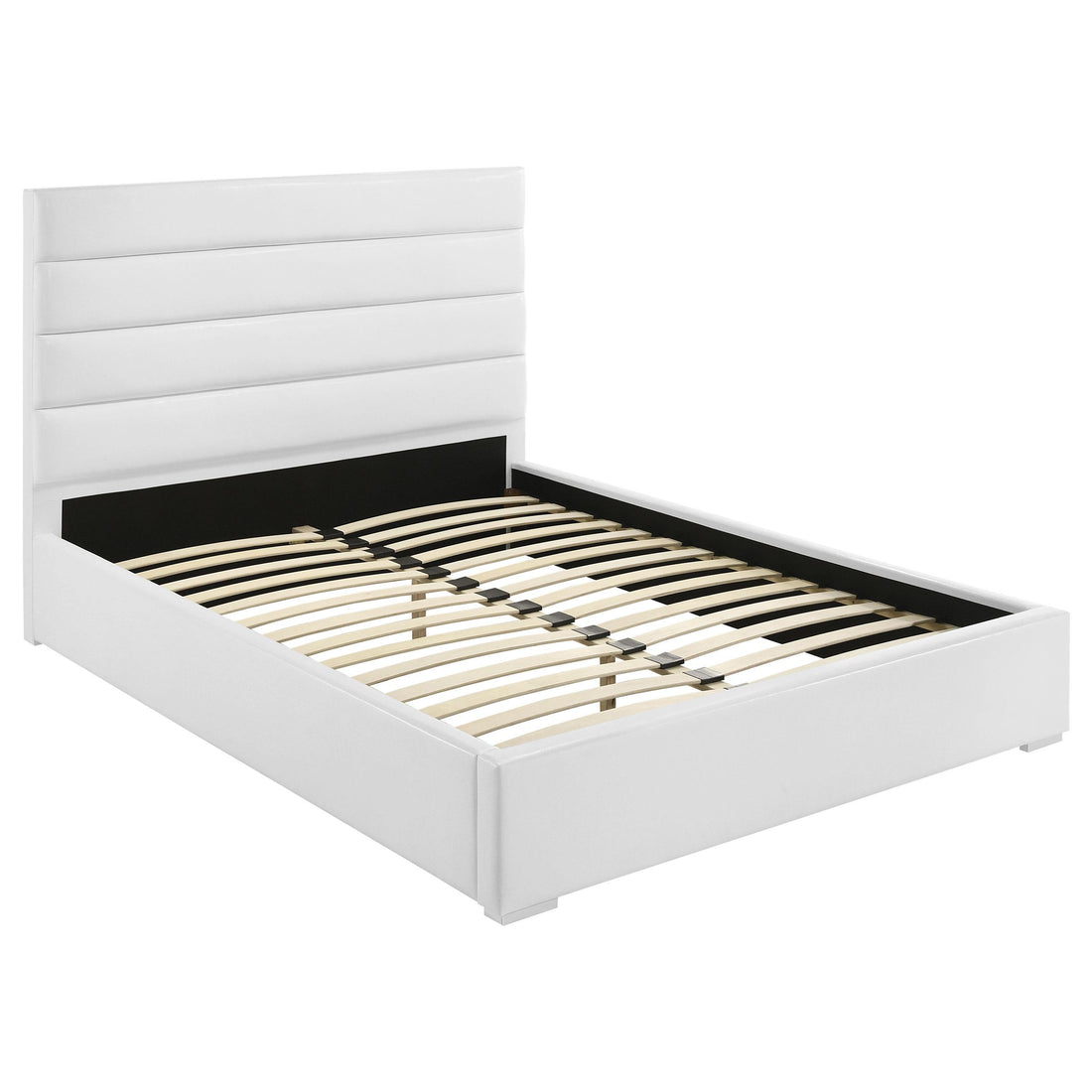 Felicity 53-inch Upholstered Eastern King Platform Bed White - 203511KE