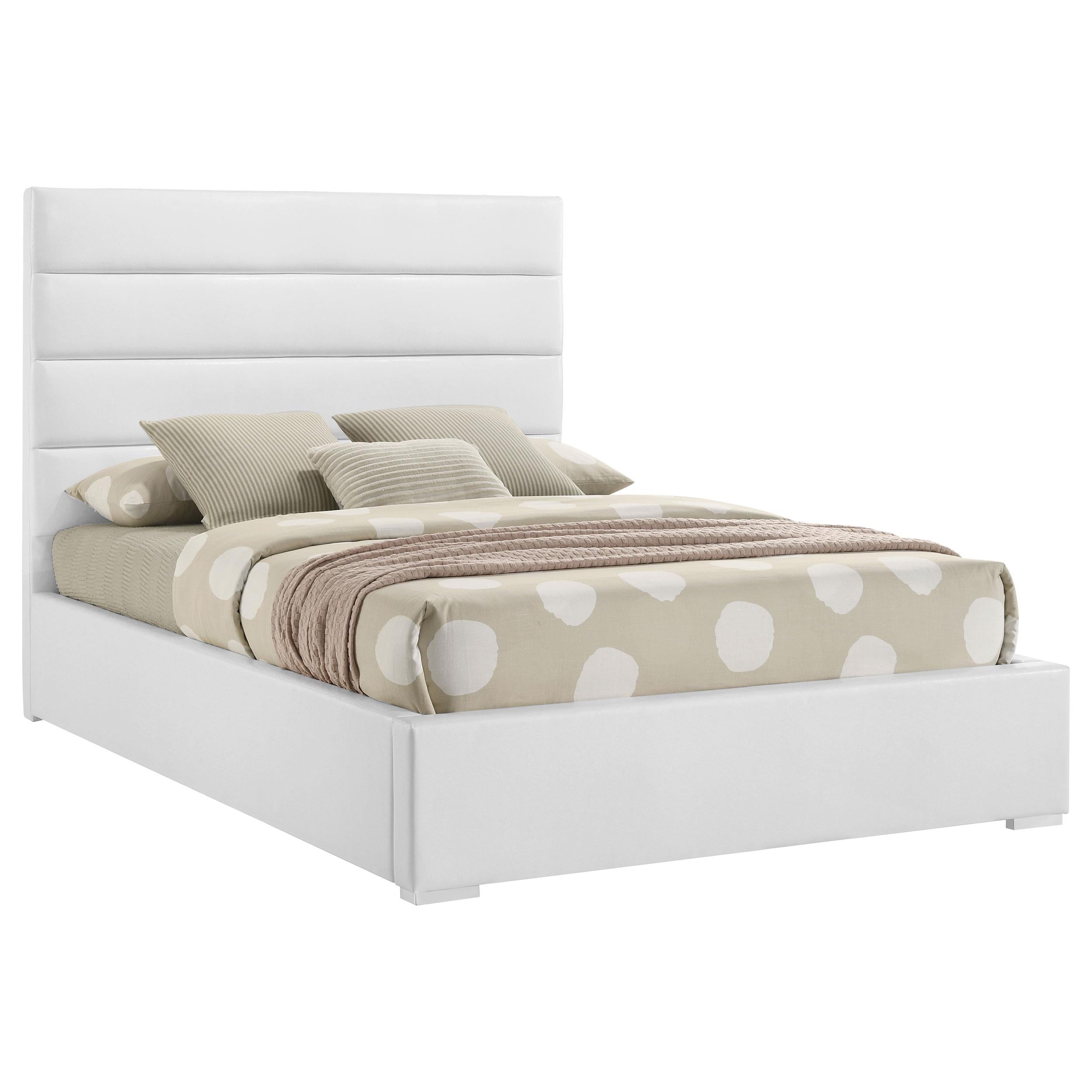 Felicity 53-inch Upholstered Full Platform Bed White - 203511F