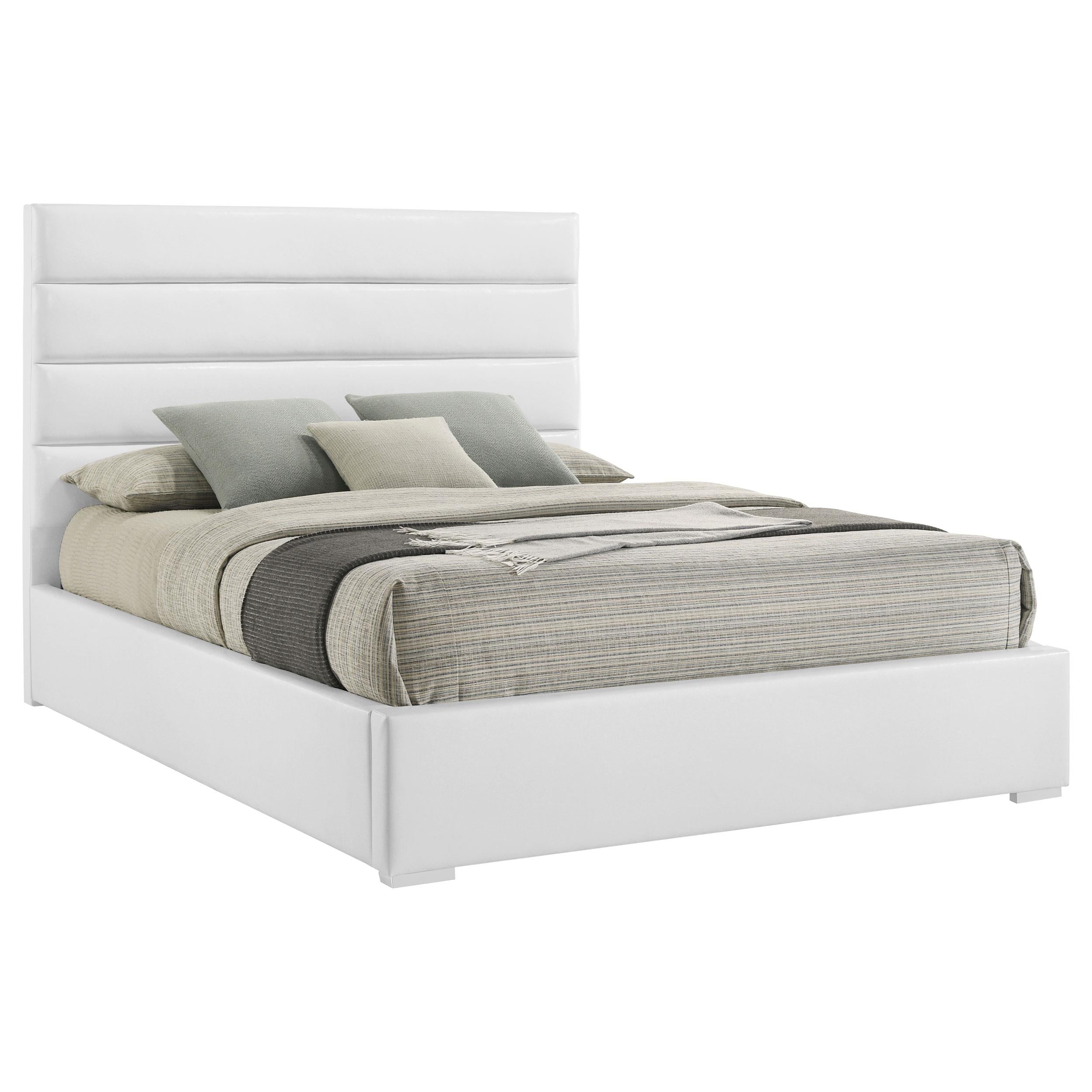Felicity 53-inch Upholstered Queen Platform Bed White - 203511Q