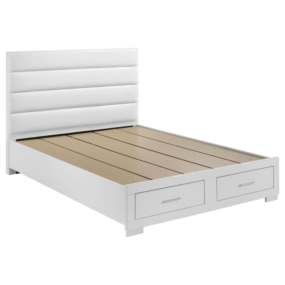 Felicity California King Storage Bed White High Gloss - 203510KW