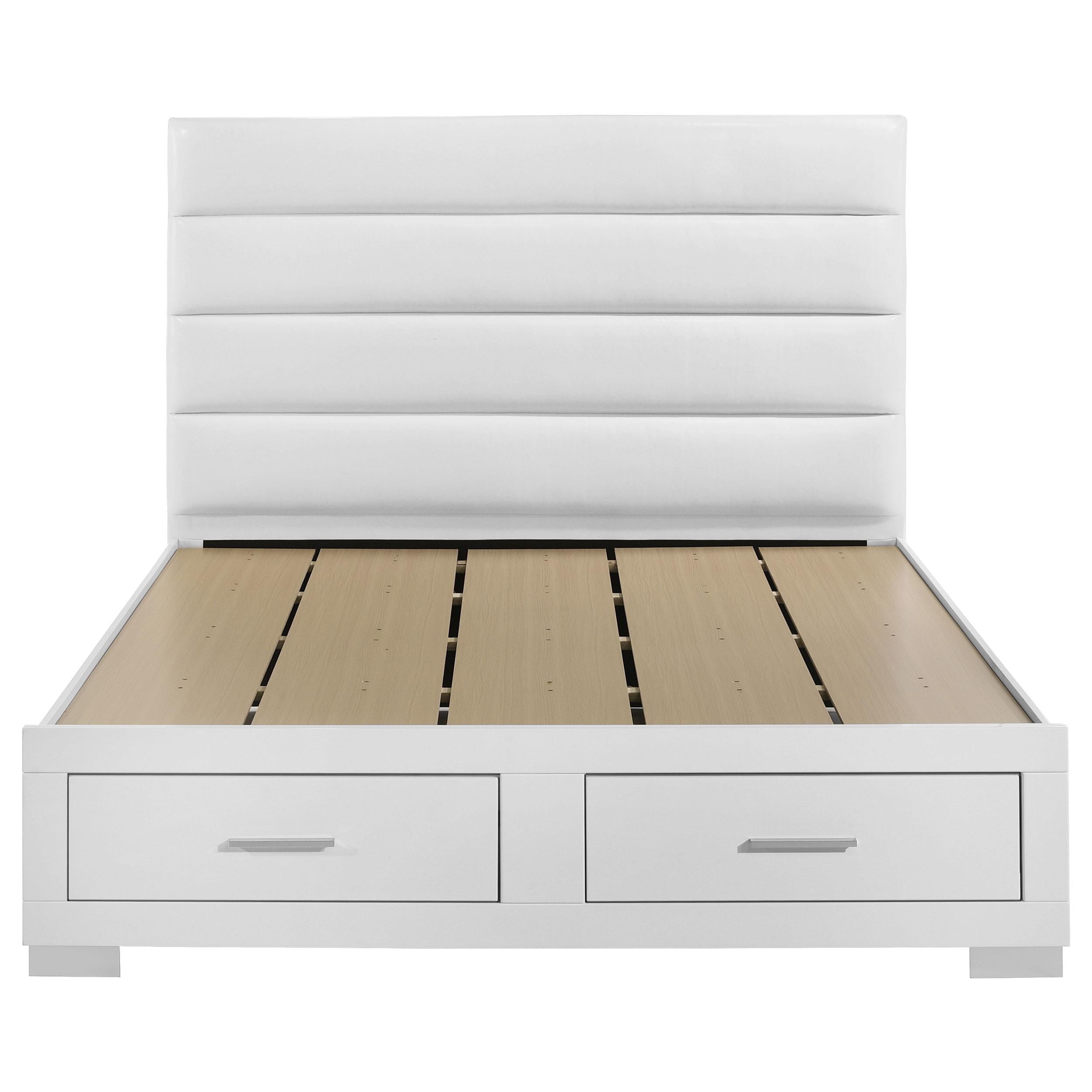 Felicity Queen Storage Bed White High Gloss - 203510Q