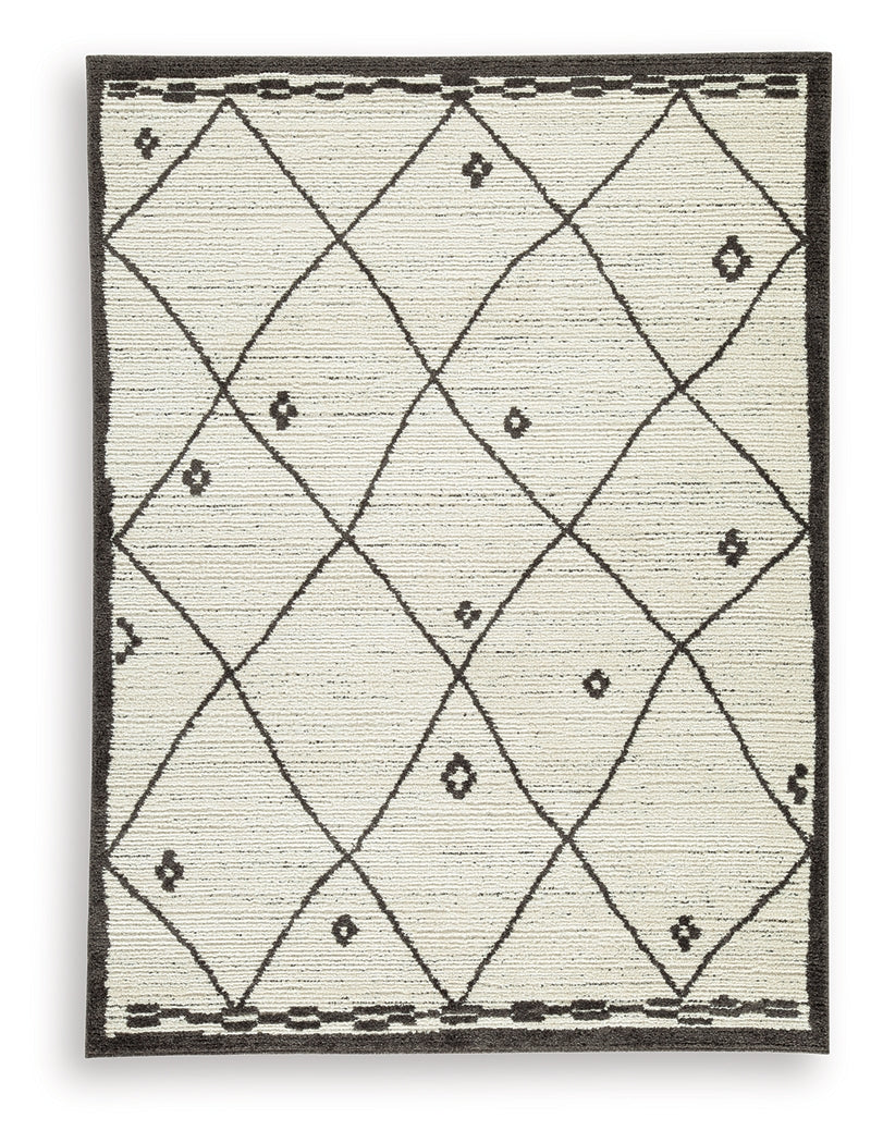 Fenriston Cream/Black Large Rug - R408301