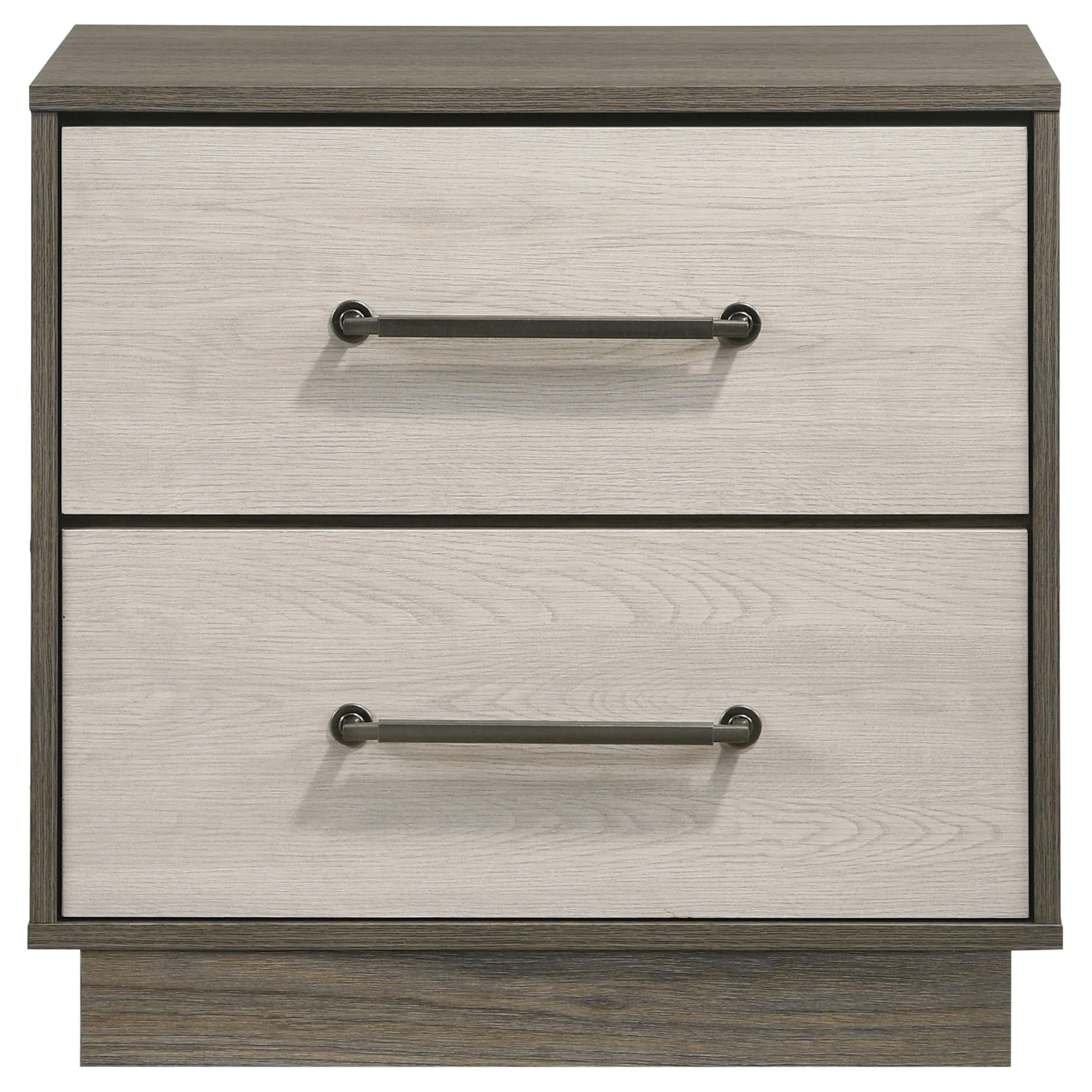 Fenwick 2-drawer Nightstand Bedside Table Grey Oak - 224982
