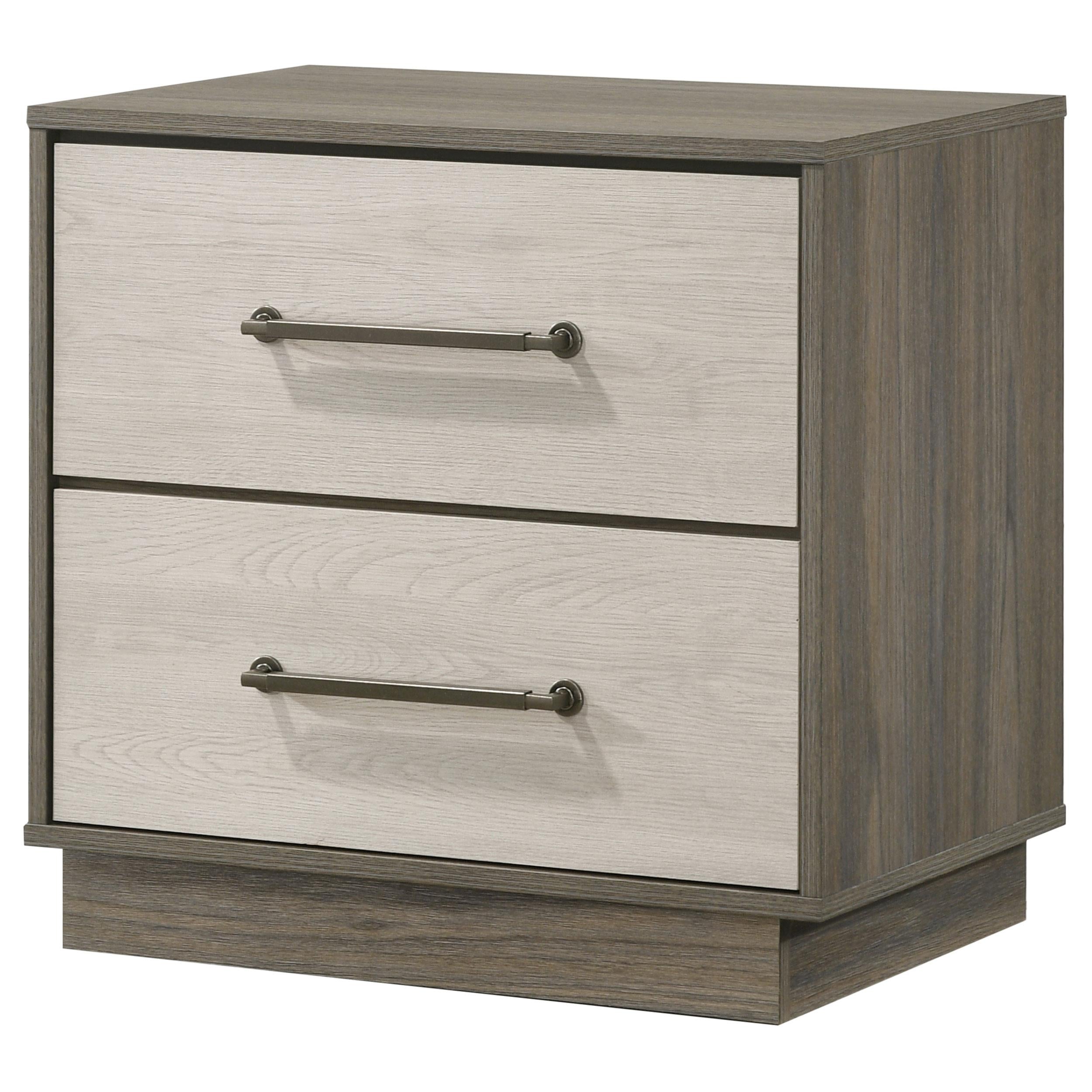 Fenwick 2-drawer Nightstand Bedside Table Grey Oak - 224982