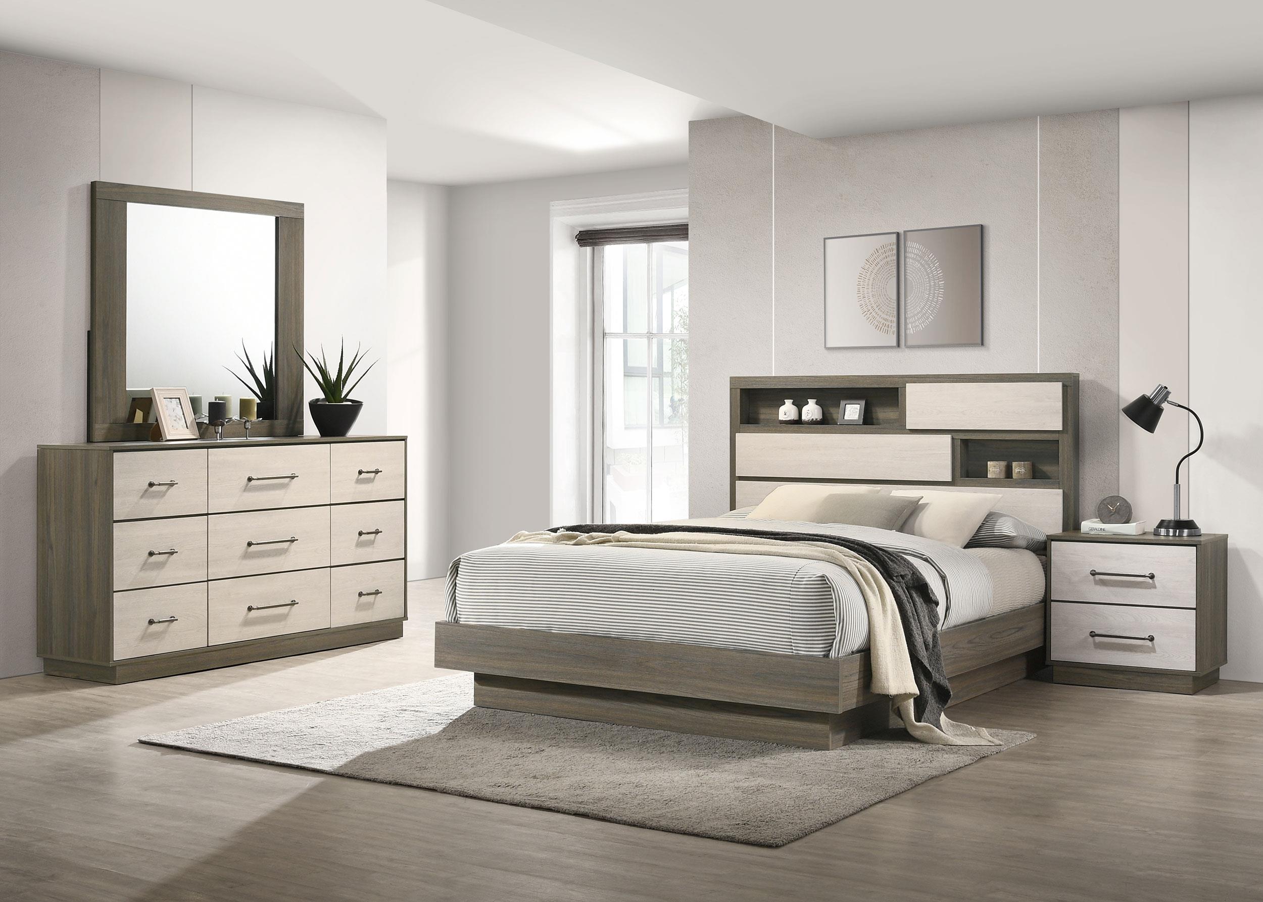 Fenwick 4-piece Eastern King Bedroom Set Grey Oak - 224981KE-S4