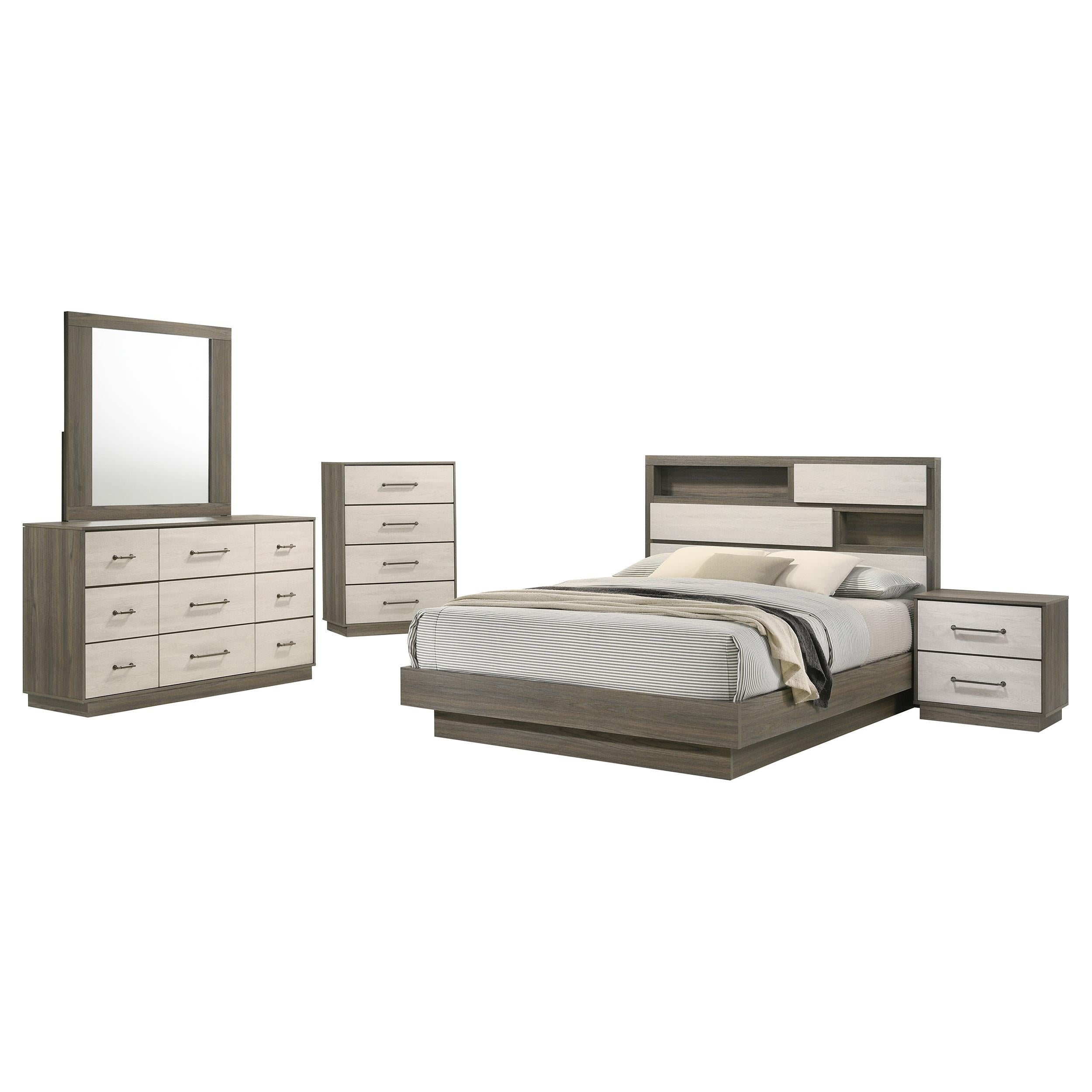 Fenwick 5-piece Eastern King Bedroom Set Grey Oak - 224981KE-S5