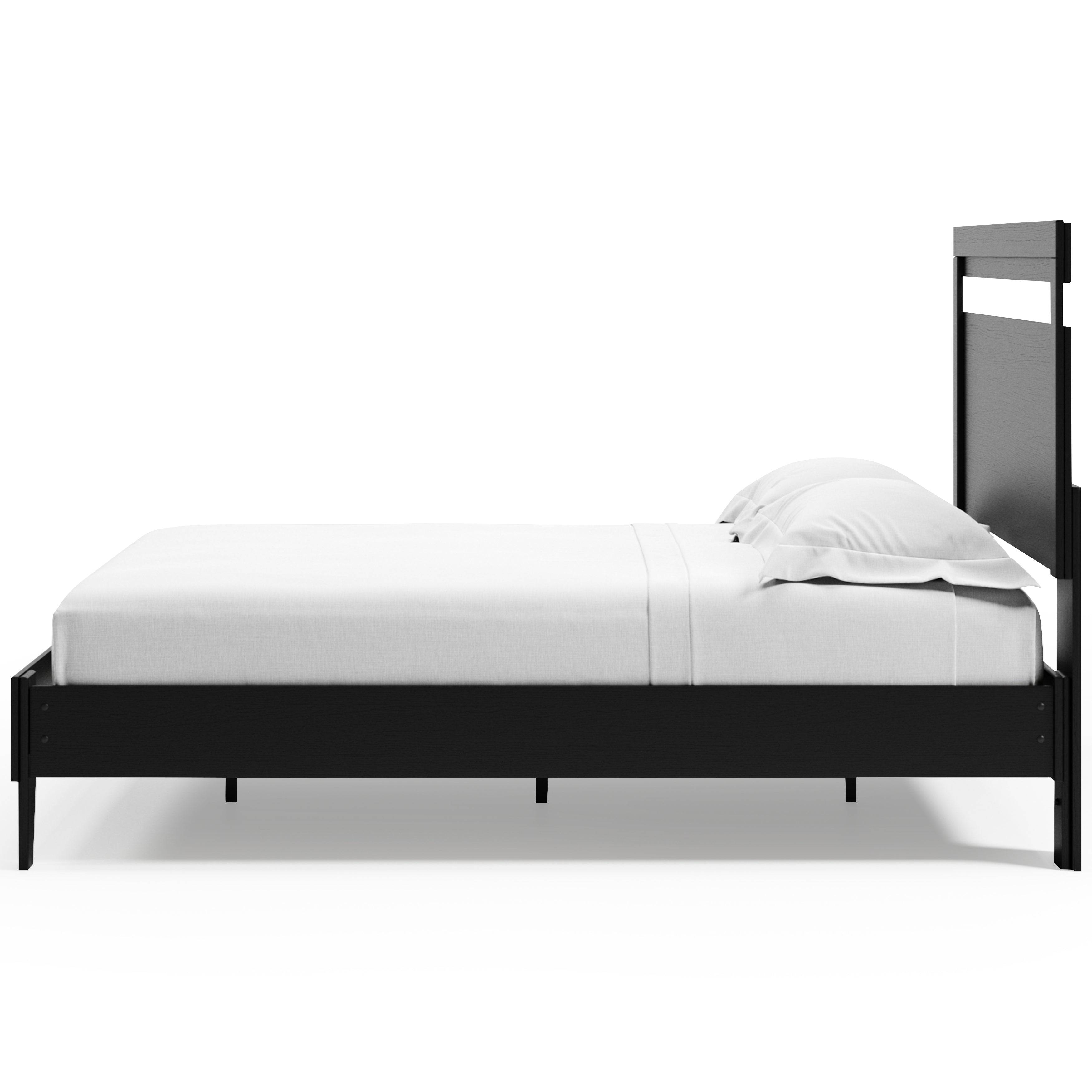 Finch Queen Panel Platform Bed with Dresser and 2 Nightstands in Black/Brown - PKG017945