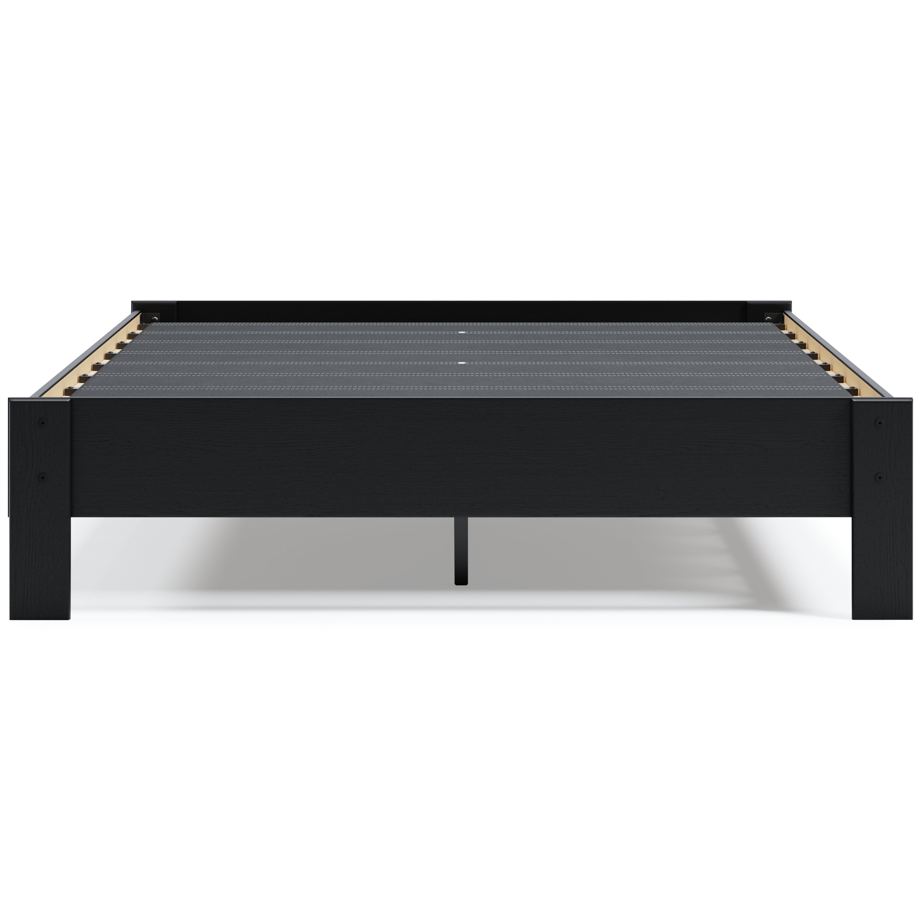 Finch Queen Platform Bed with Mattress in Black - PKG018311