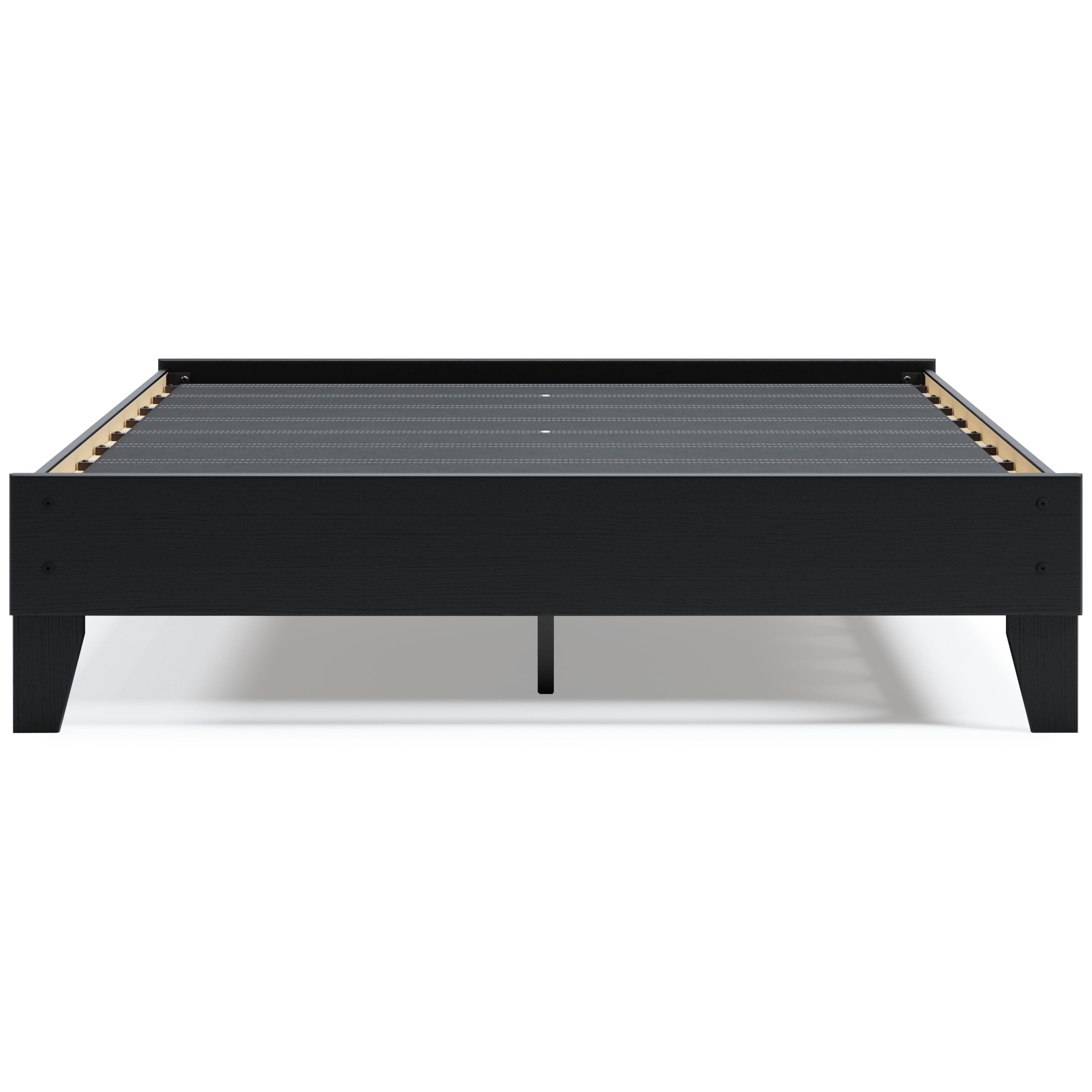 Finch Queen Platform Bed with Mattress in Black - PKG018311