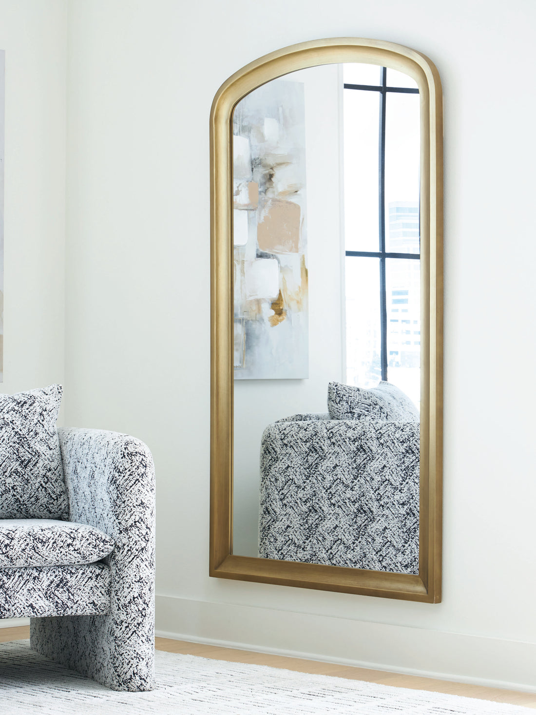 Fintan Gold Finish Floor Mirror - A8010436