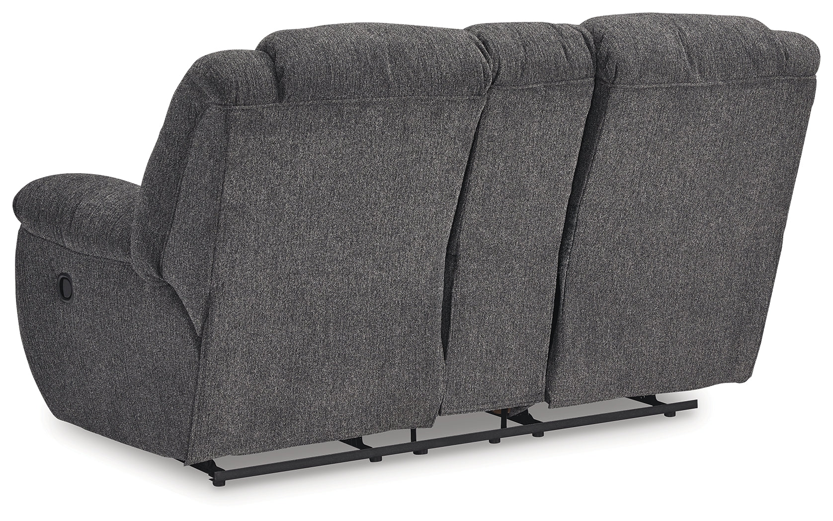 Foreside Charcoal Reclining Loveseat with Console - 3810494