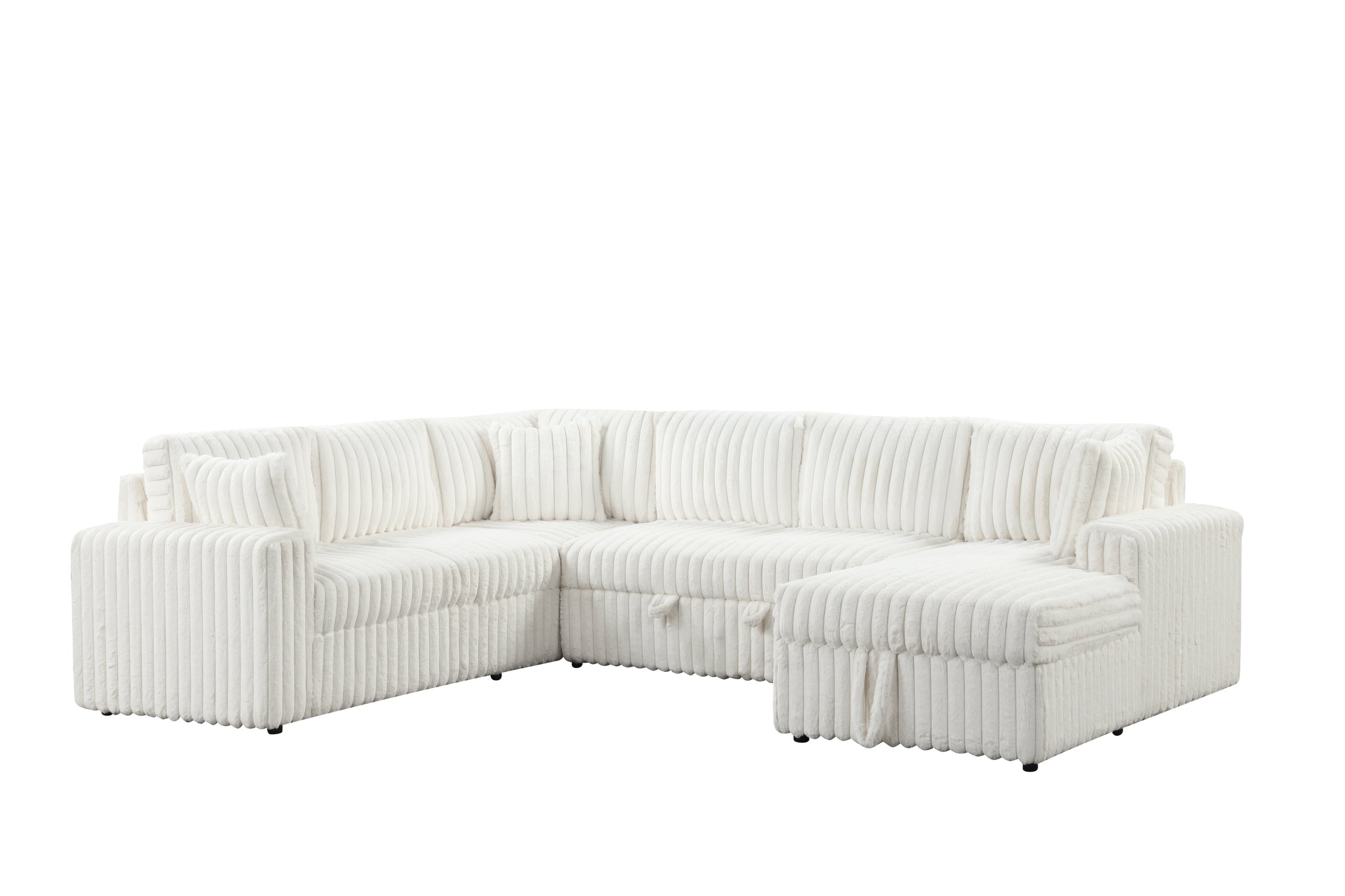 Forever Beige Sectional With Pull-Out Bed - FOREVER BEIGE